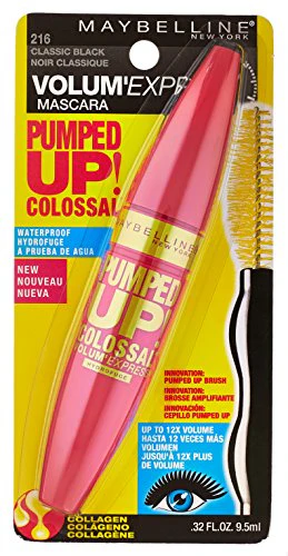 Maybelline New York Volum' Express Pumped Up! Colossal Waterproof Mascara, Classic Black, 0.32 Fl Oz, (K1569200) - Image 7