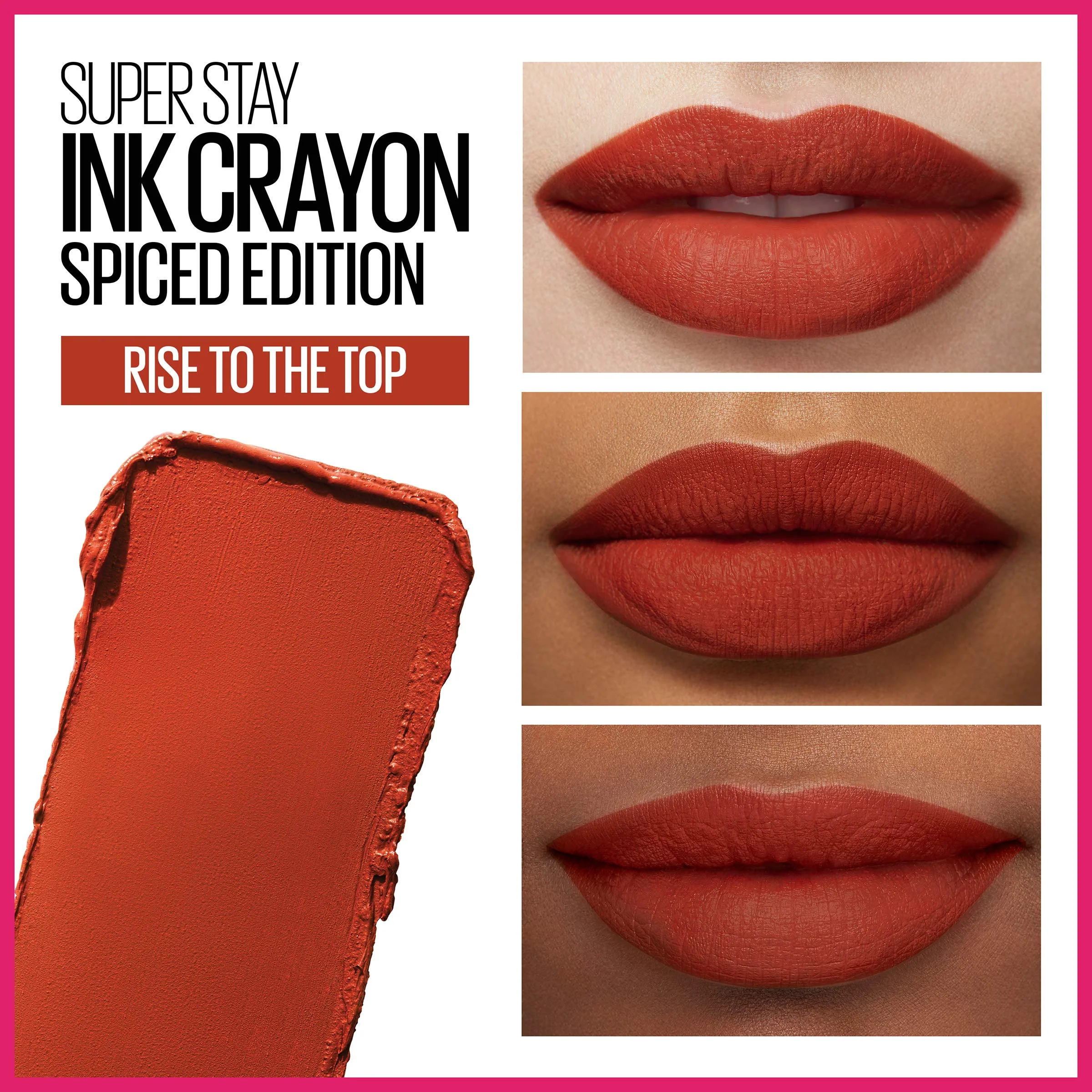 Maybelline Super Stay Ink Crayon Lipstick Makeup, Precision Tip Matte Lip Crayon with Built-in Sharpener, Longwear Up To 8Hrs, Rise To The Top, Burnt Sienna, 1 Count - Image 7