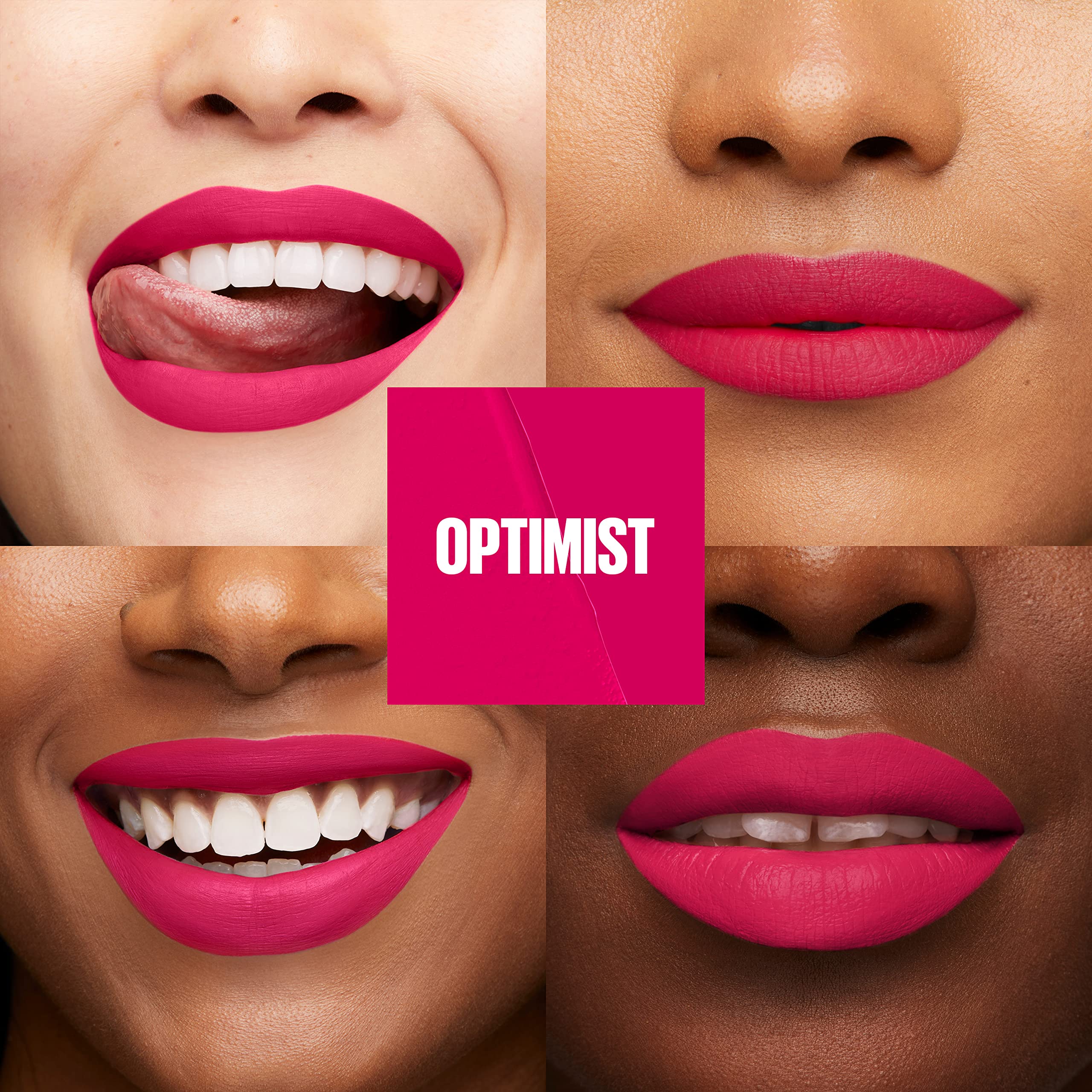 Maybelline Super Stay Matte Ink Liquid Lip Color, Moodmakers Lipstick Collection, Long Lasting, Transfer Proof Lip Makeup, Optimist, Pink, 1 Count - Image 6