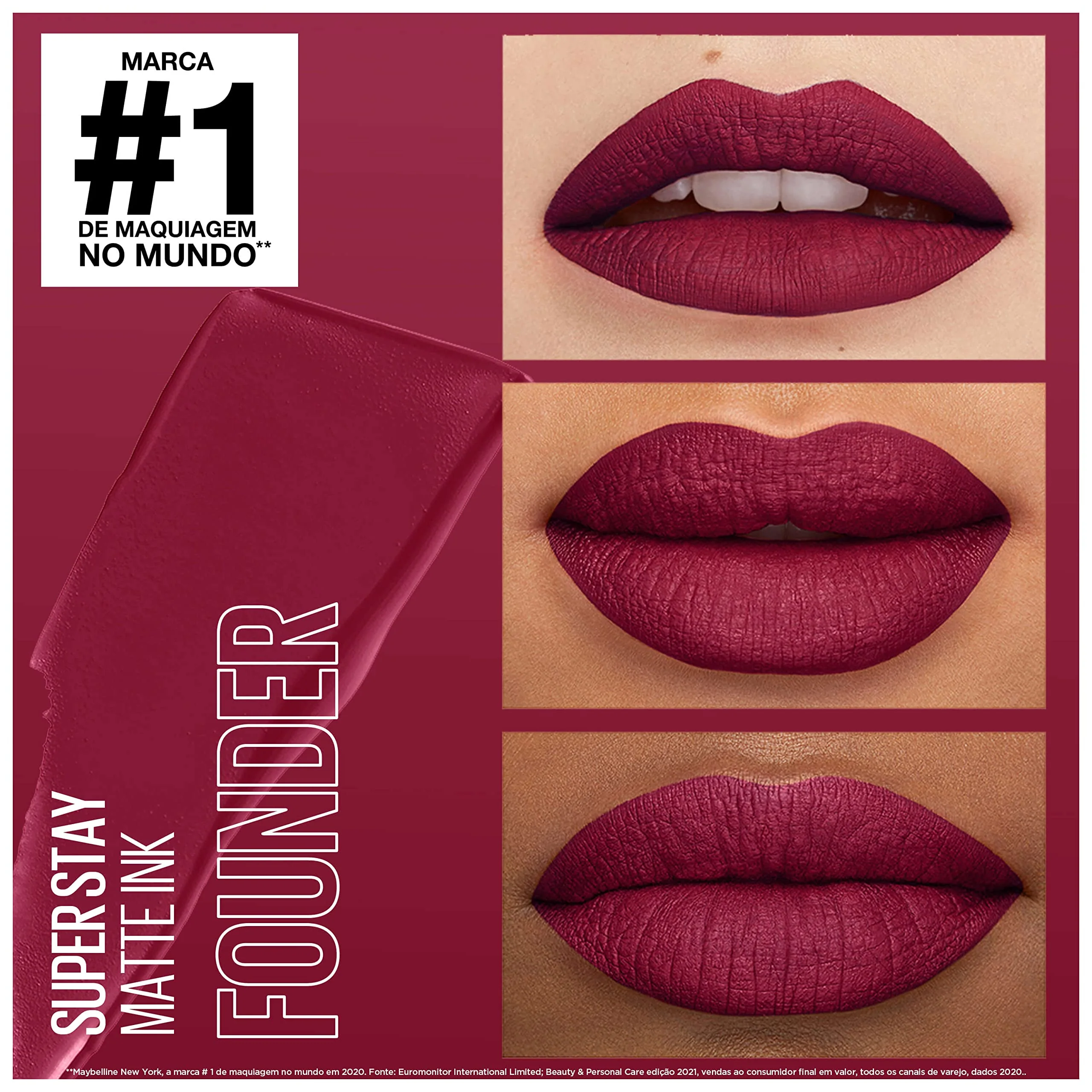 Maybelline Super Stay Matte Ink Liquid Lipstick Makeup, Long Lasting High Impact Color, Up to 16H Wear, Founder, Cranberry Red, 1 Count, Packaging May Vary - Image 5