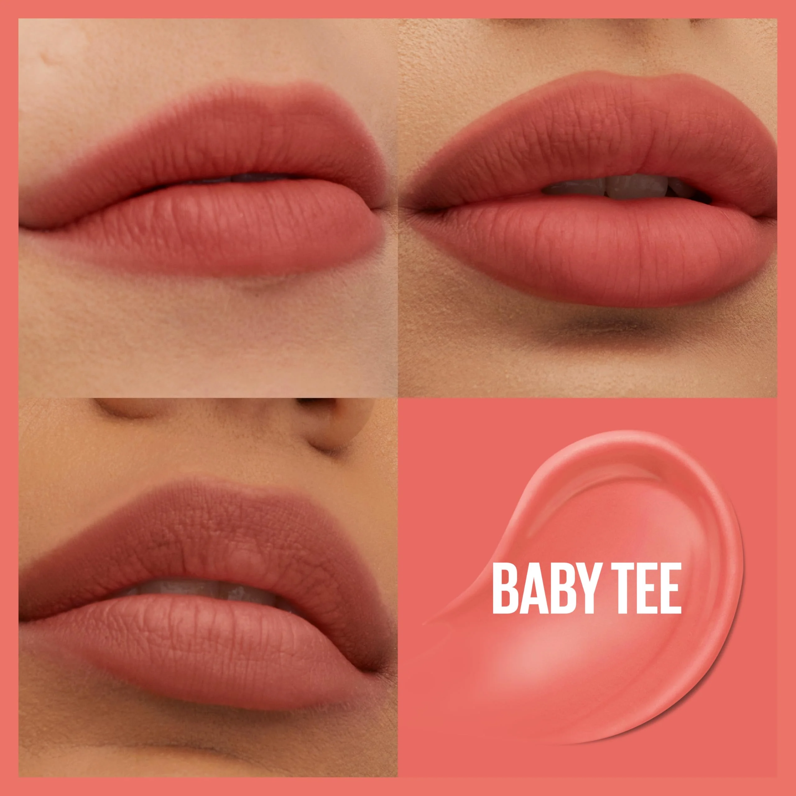 MAYBELLINE Super Stay Teddy Lip Tint, Long Lasting Matte Lipstick For Up To 12HR Wear, Baby Tee, 1 Count - Image 8