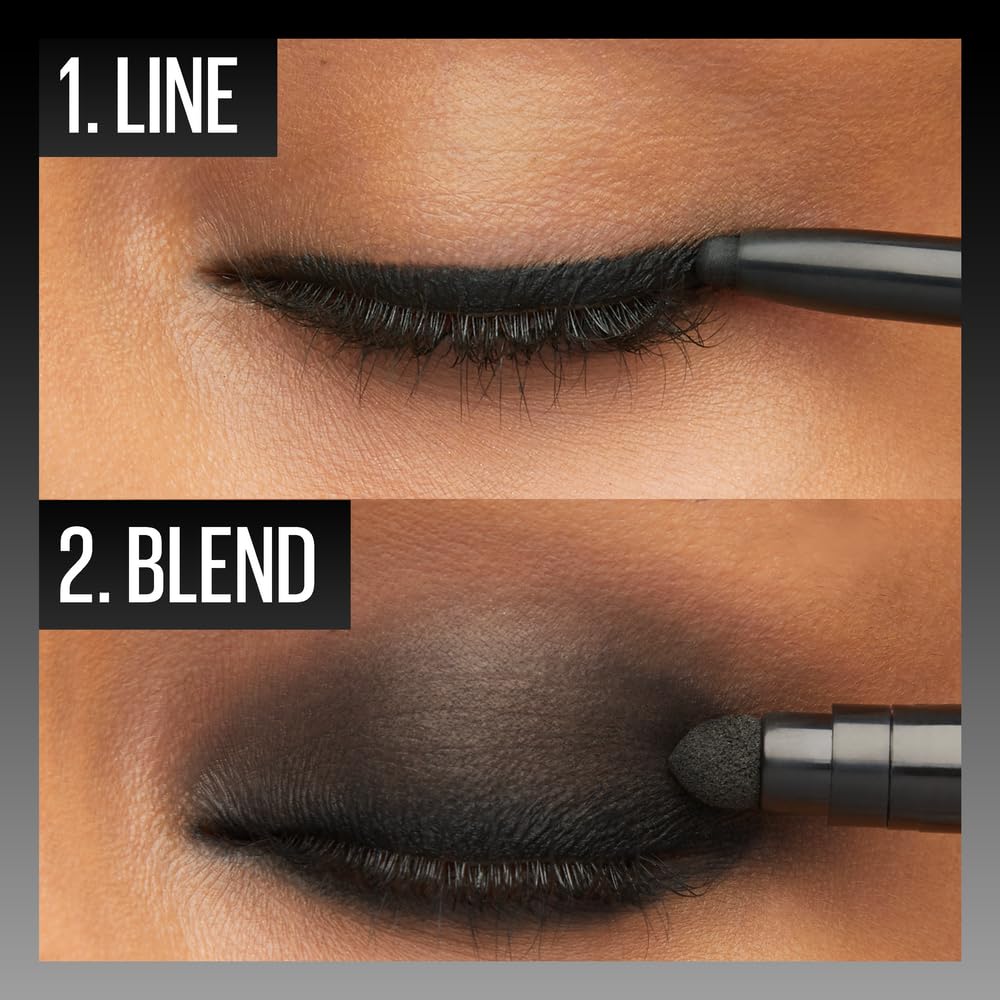 Maybelline Tattoo Studio Automatic Gel Pencil Waterproof Eyeliner, Blendable, Smudge Resistant, Matte Eyeliner For Up To 36HR Wear, Pitch Black (Smokey Black), Packaging May Vary - Image 2