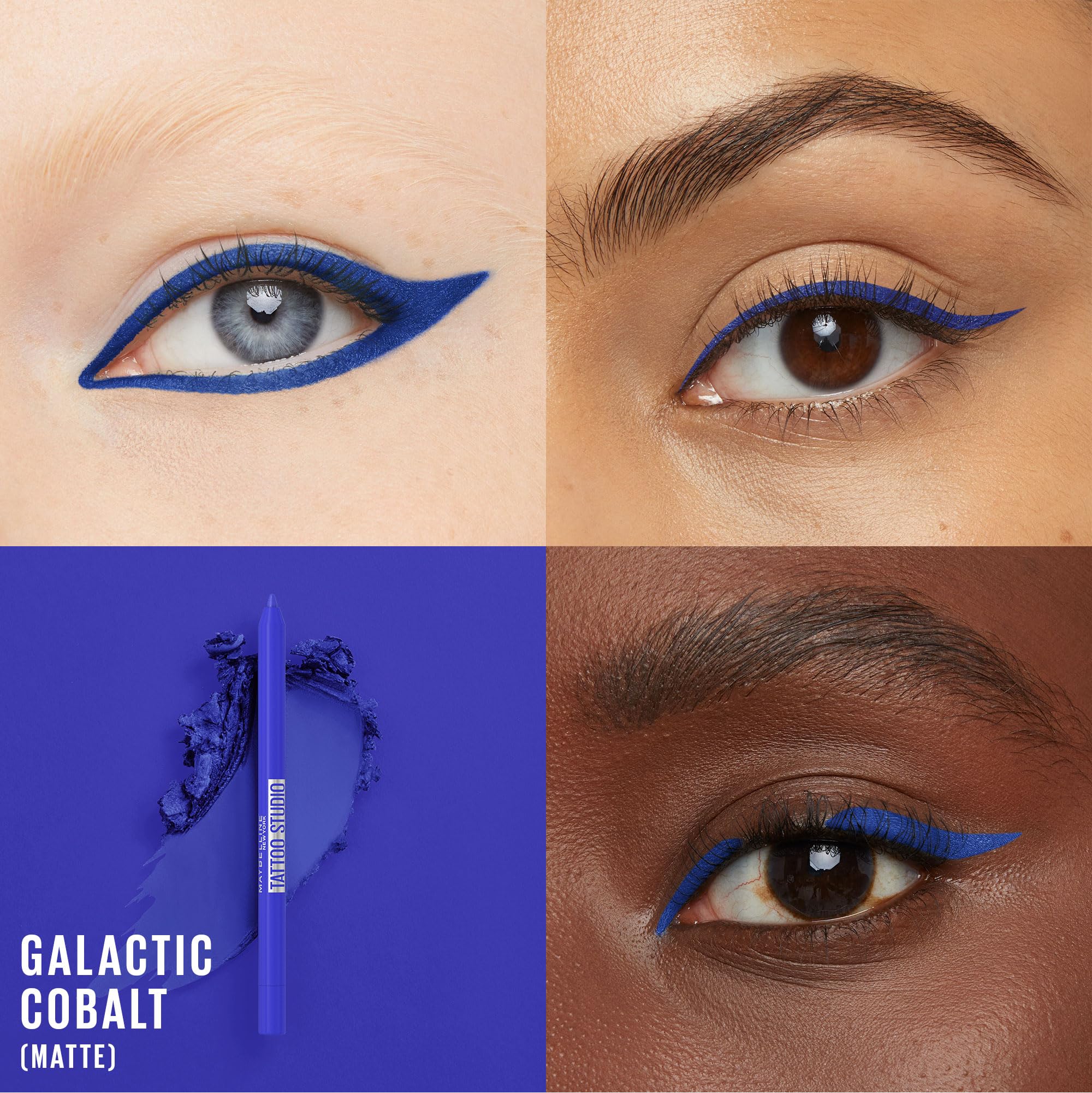 Maybelline Tattoo Studio Sharpenable Gel Pencil Waterproof Eyeliner, Long-Lasting Eyeliner With Smooth Gel Pigments For Up To 36HR Wear, Galactic Cobalt, 1 Count - Image 6