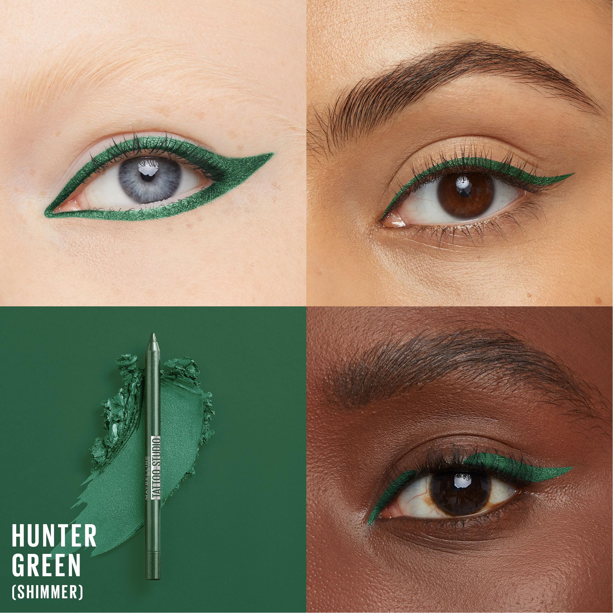Maybelline Tattoo Studio Sharpenable Gel Pencil Waterproof Eyeliner, Long-Lasting Eyeliner With Smooth Gel Pigments For Up To 36HR Wear, Hunter Green, 1 Count - Image 6