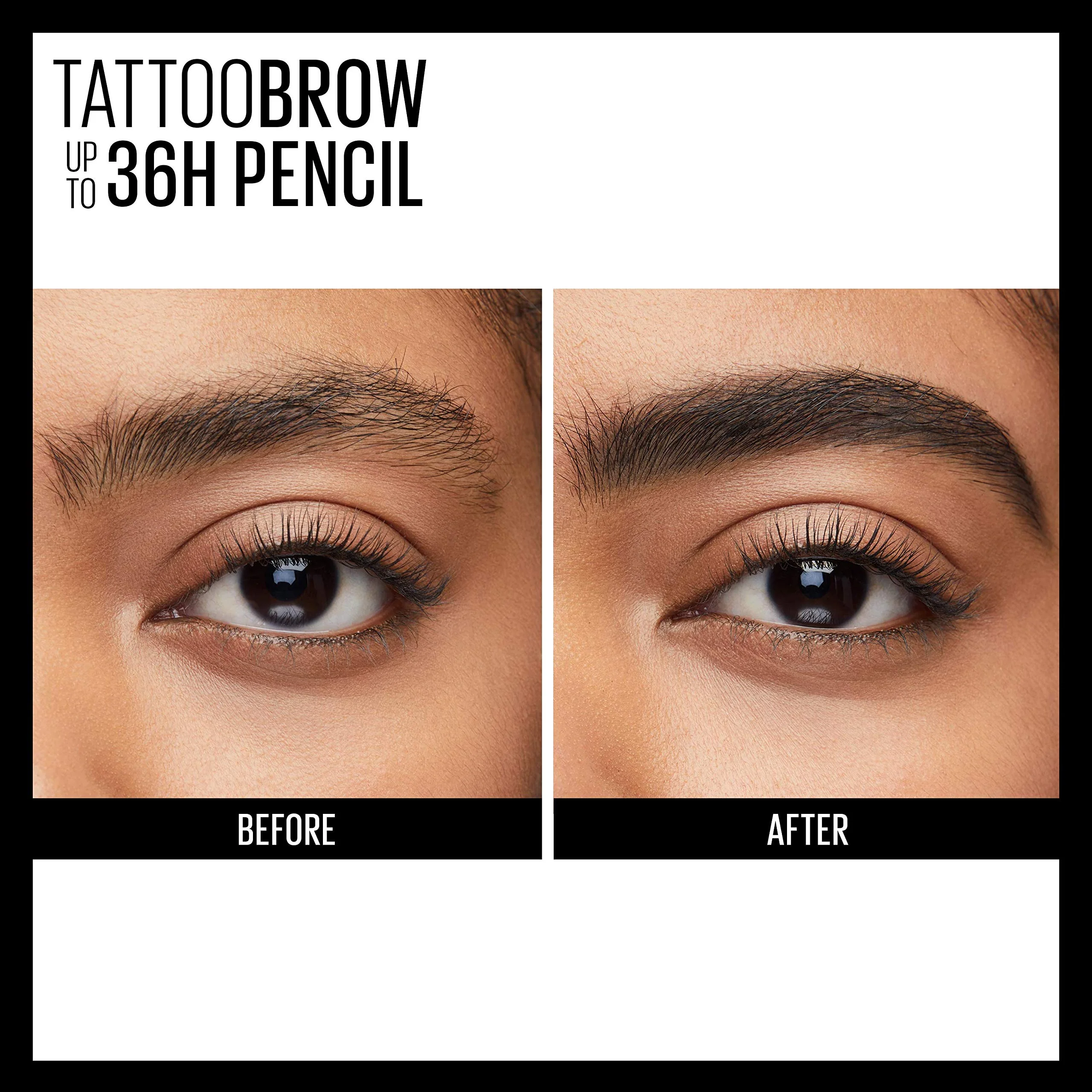 Maybelline TattooStudio Waterproof Eyebrow Pencil, Sharpenable, Longwear, Long Lasting, Pigmented Eyebrow Pencil for Defined Brows, Black Brown, 1 Count - Image 2
