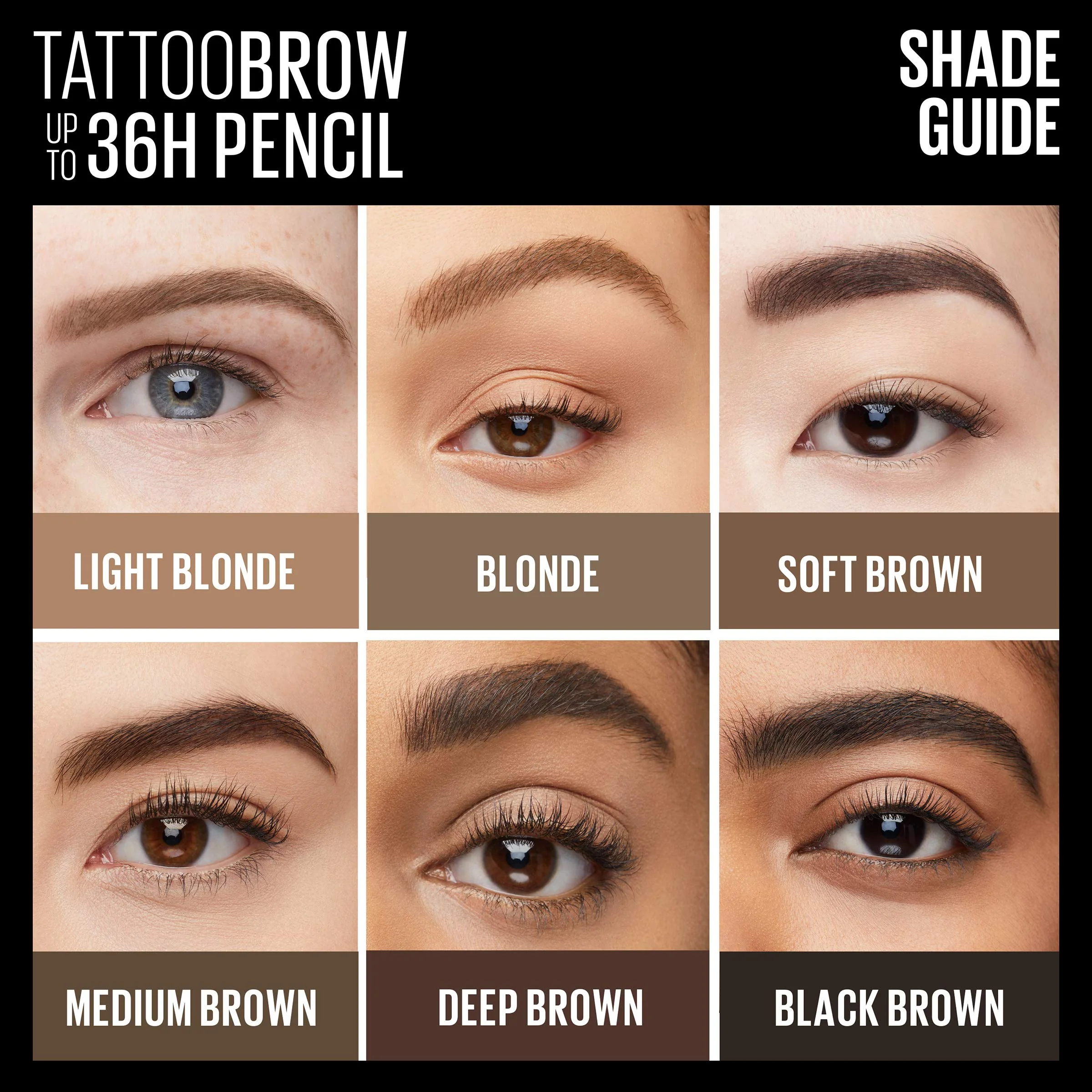Maybelline TattooStudio Waterproof Eyebrow Pencil, Sharpenable, Longwear, Long Lasting, Pigmented Eyebrow Pencil for Defined Brows, Black Brown, 1 Count - Image 4