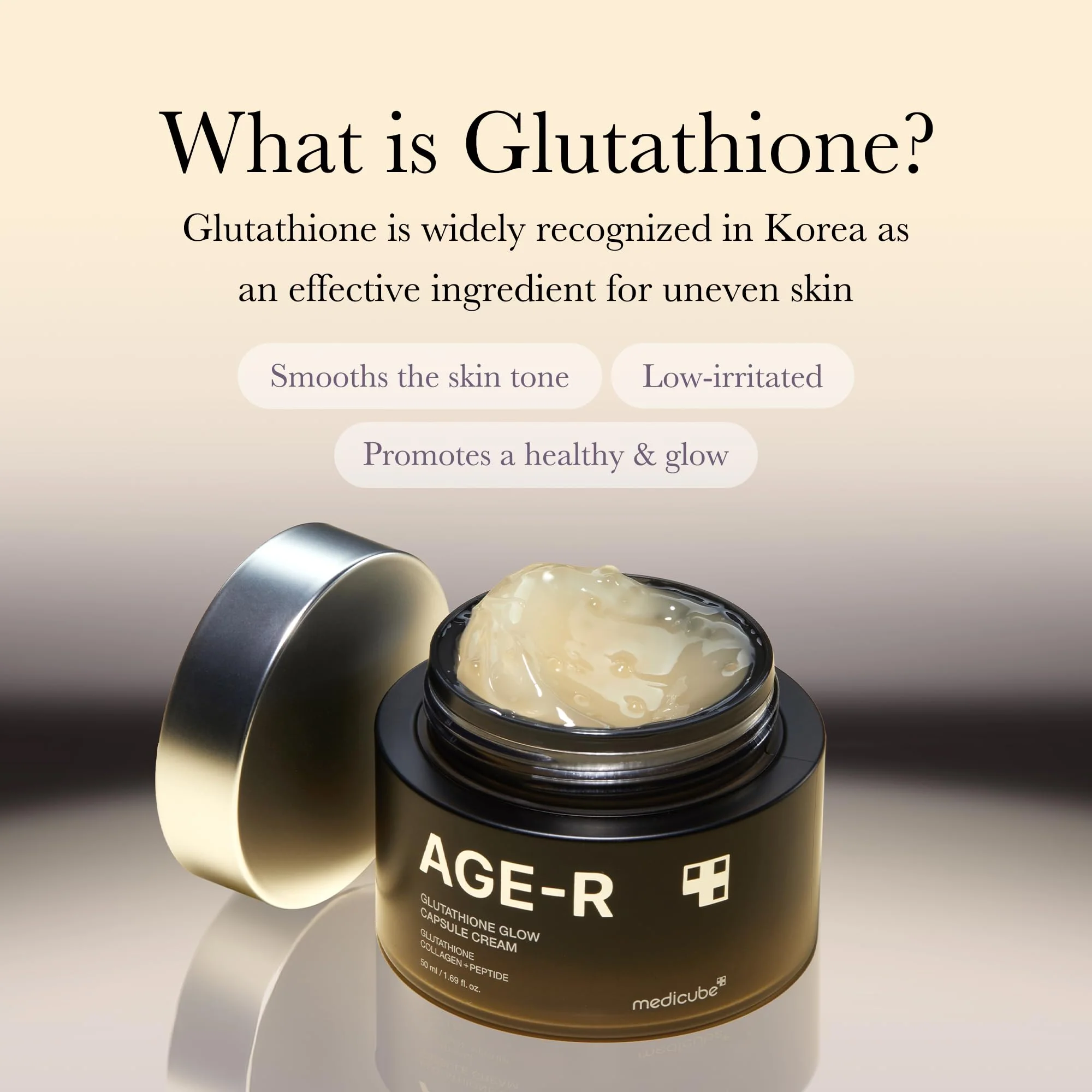 medicube AGE-R Glutathione Glow Capsule Facial Cream - Instant Lifting Moisturizer - Collagen Peptide For Hydrating Glow - Improve Blemishes, Uneven Skin Tone - Korean Skin Care 1.69 fl.oz - Image 6