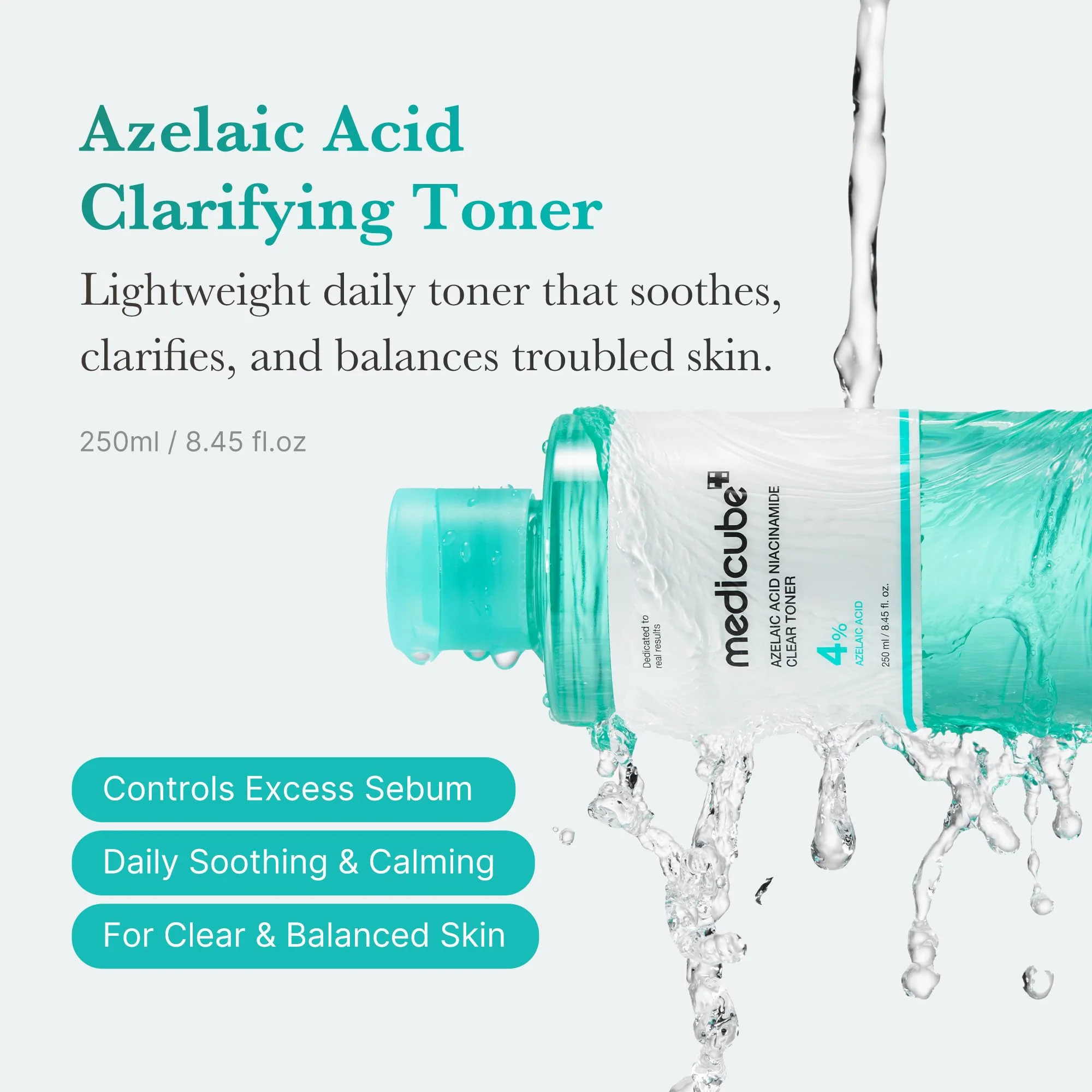 medicube Azelaic Acid Niacinamide Clarifying Toner | Troubled Skin Care, Ideal for Purifying & Calming | 4% Azelaic Acid & 2% Niacinamide| Soothing Daily Toner | Korean Skin Care | 8.45 fl.oz - Image 9