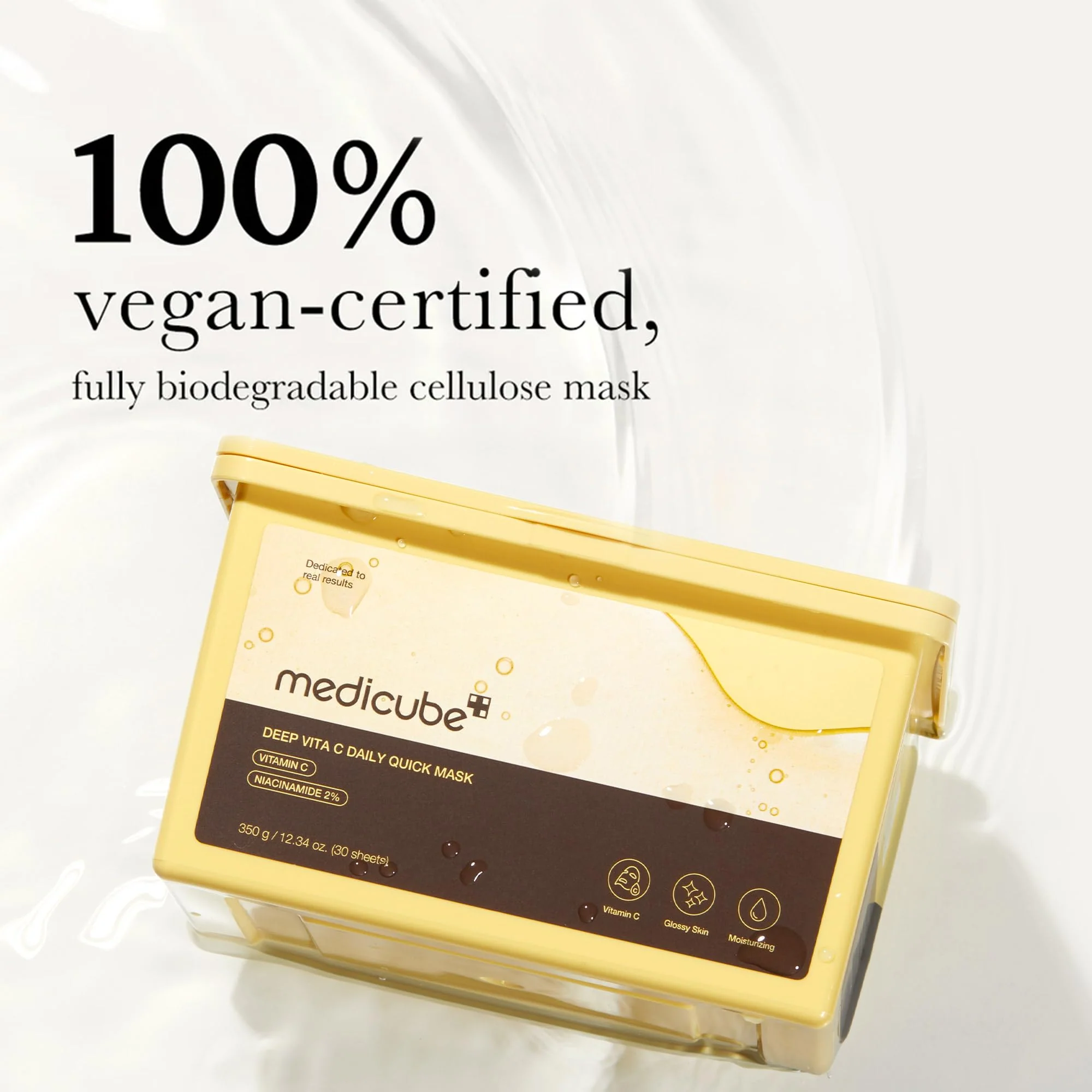 medicube Deep Vita C Daily Quick 30 Sheet Masks - Vegan Certified, Quick Dispenser, Triple Vitamin Complex For Radiance and Hydration - Korean Face Masks - Image 6