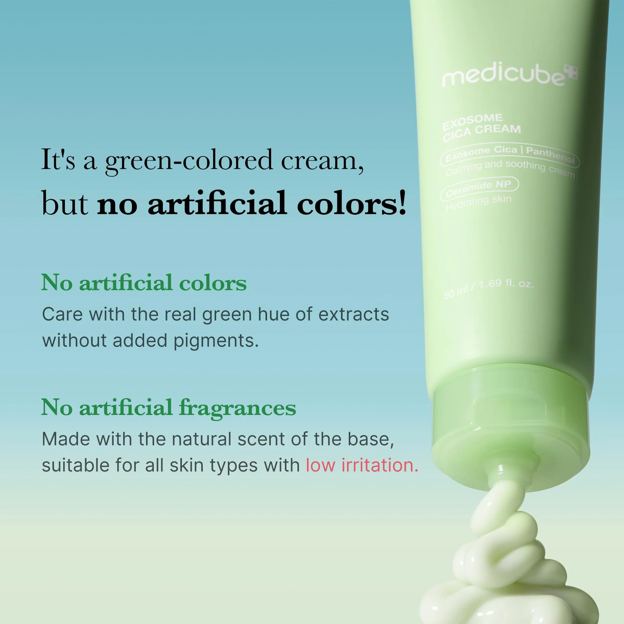 medicube Exosome Cica Tea Tree Cream for Sensitive Skin with Centella Asiatica help reduce redness and breakouts. | Low-irritating, Moisturizing Daily Texture Care | Korean Skincare | 1.7 fl oz - Image 6