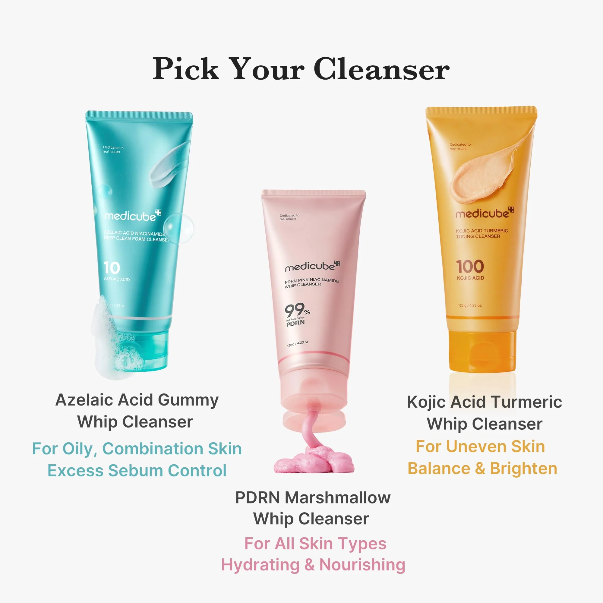 medicube Facial Cleanser Kojic Acid Turmeric Whip Cleanser | Cleansing Foam for Brightening, Balancing | Fade Appearance of Uneven Patches & Ideal for Use After Spot Care | Korean Skincare, 4.23 oz - Image 4