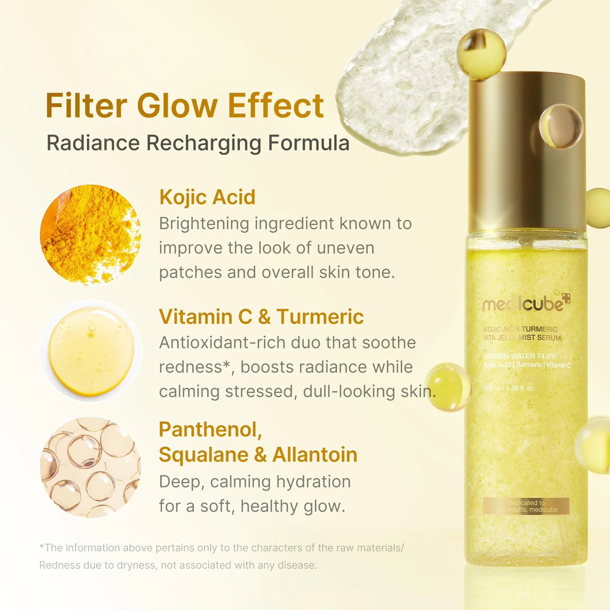 medicube Jelly Mist Serum with Kojic Acid Turmeric | 2-in-1 Daily Facial Spray and Serum | With Vitamin C, Turmeric, Panthenol for Hydrating, Calming Care | Lightweight, Refreshing Mist | 3.38 fl.oz - Image 8