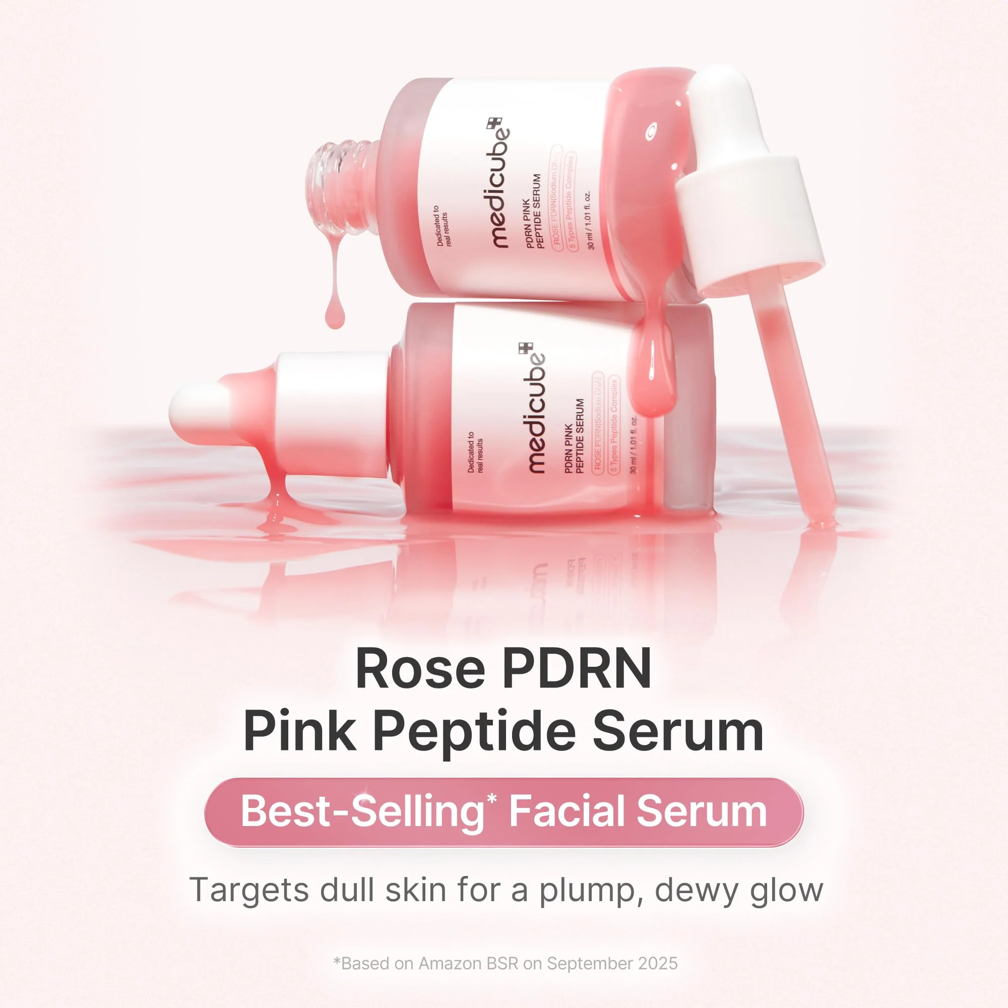 medicube PDRN Pink Peptide Serum with Rose PDRN | Vegan Pink Glow Serum with Peptides & Niacinamide for Hydration & Firm-Looking Skin | Uneven Tone Care | Korean Skincare, 1.01 fl. Oz - Image 9