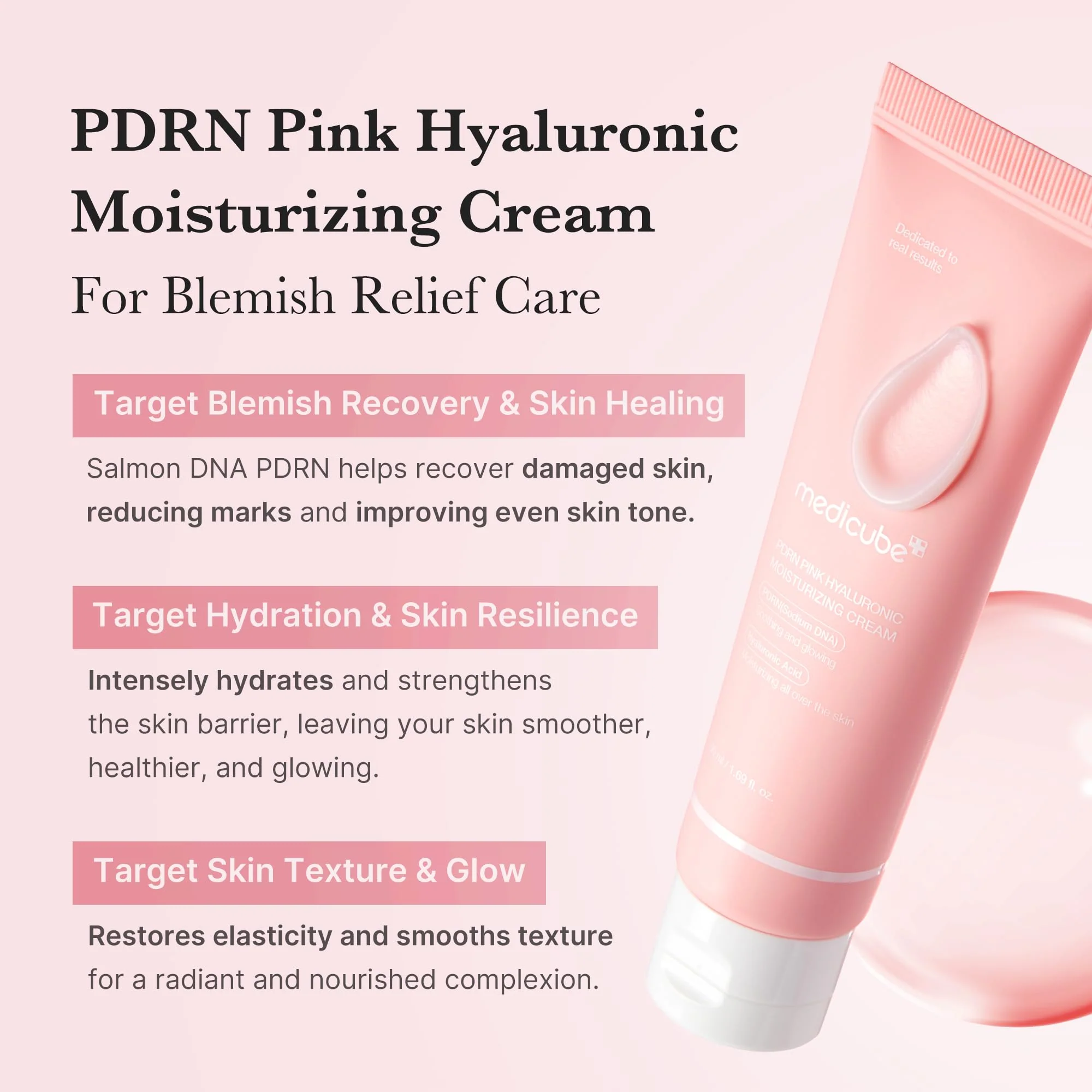 medicube Salmon DNA PDRN Pink Hyaluronic Moisturizing Cream | Blemish Relief & Hydrating Care | Restores Skin Elasticity & Glow | Korean Skincare, Even Skin Tone & Pore Care | 50ml / 1.69 fl.oz. - Image 7