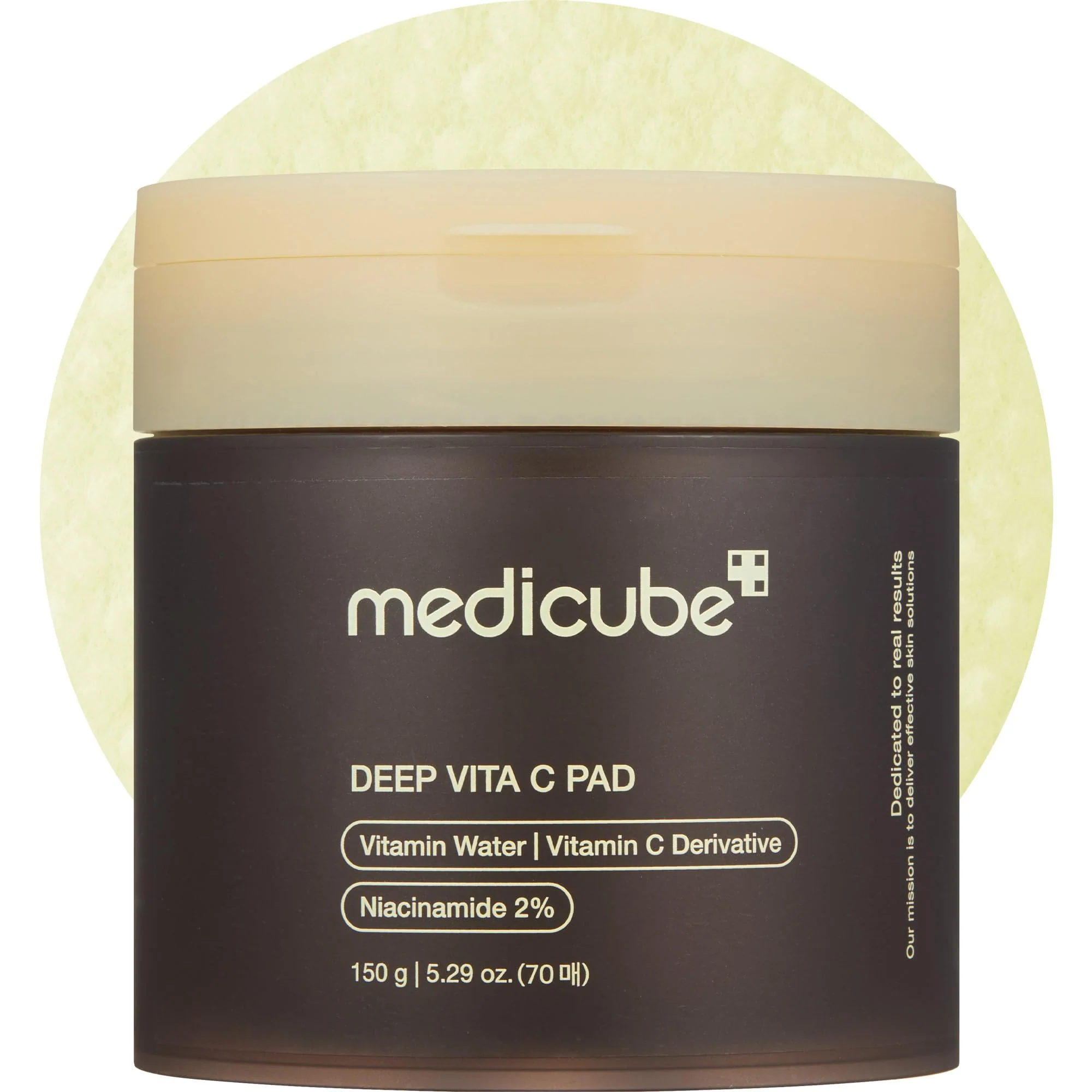 medicube Toner Pads Deep Vita C Facial Toner Pad for Uneven Skin Tone & Texture | Vitamin Water and 3 Types of Vitamin, Deeply Hydrating & Resurfacing Pad | Korean Skin Care, 70 Pads (1 Pack)