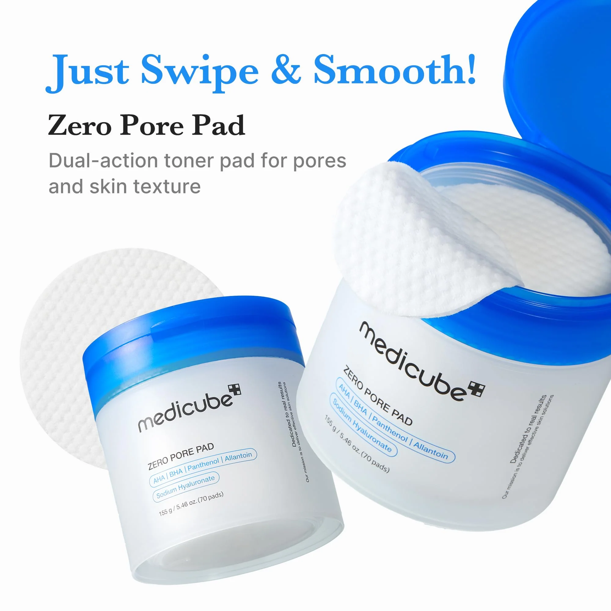 medicube Toner Pads Zero Pore Pad 2.0 | Dual-Textured Facial Pad for Exfoliation and Pore Care with 4.5% AHA Lactic Acid, 0.45% BHA Salicylic Acid | Ideal for All, Korean Skin Care, 70 Pads (1 Pack) - Image 9