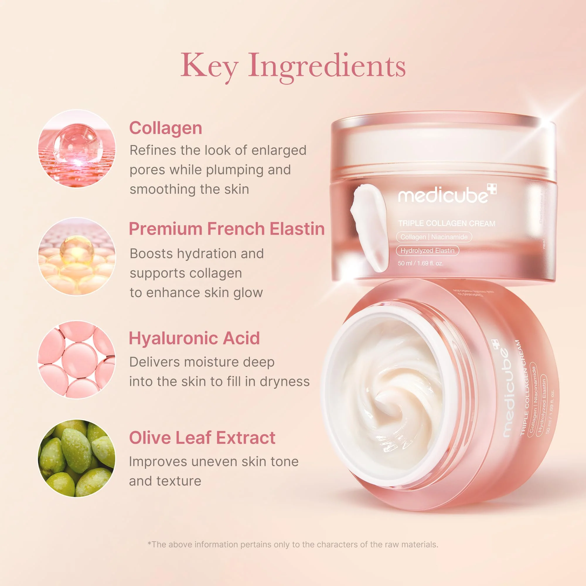 medicube Triple Collagen Cream - Hydrating & Firming Moisturizer with Hyaluronic Acid, Premium Elastin, Shea Butter - Wrinkle Care & Boosts Elasticity - Korean Skincare, 1.69 oz - Image 6