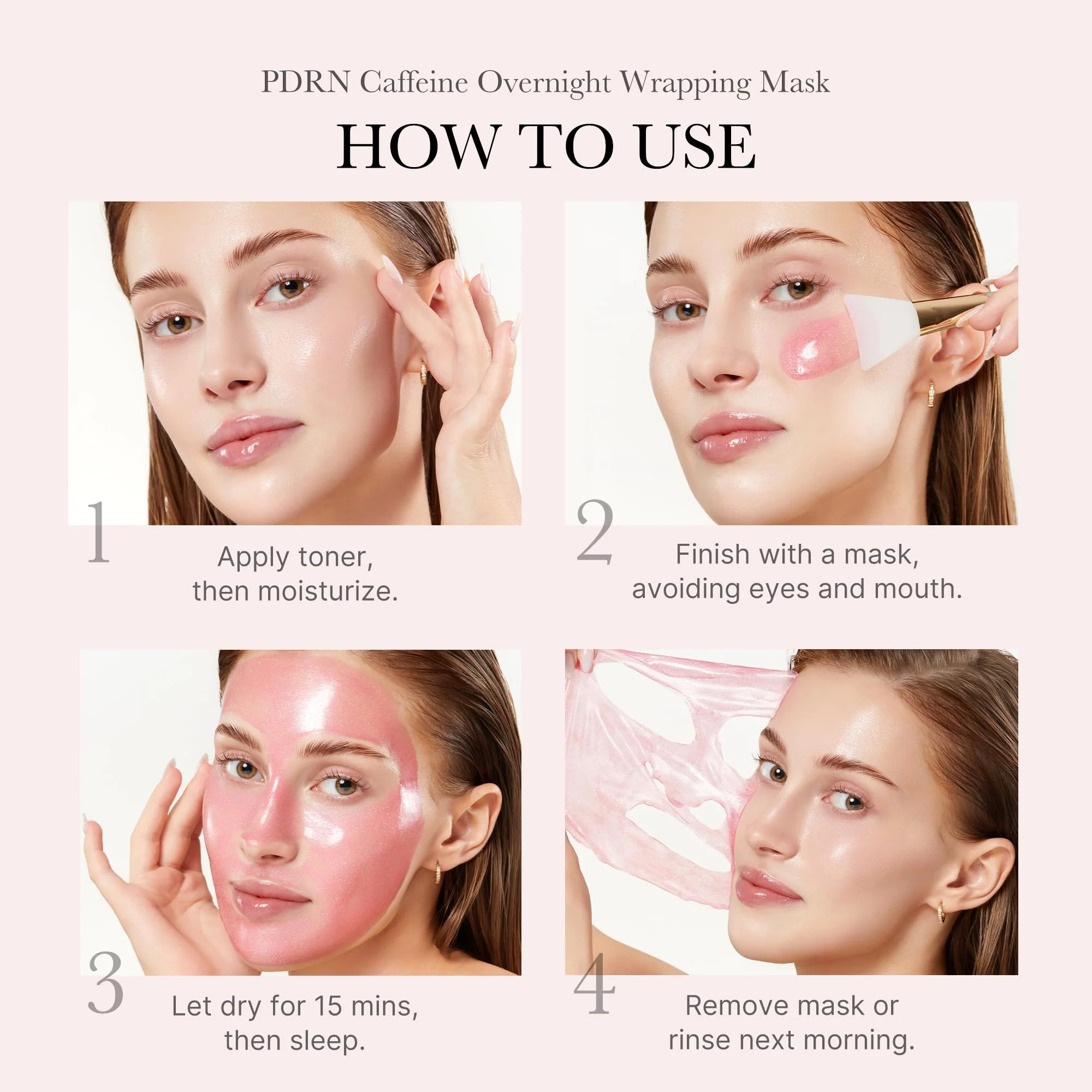 medicube Wrapping Mask PDRN Caffeine Overnight Peel Off Facial Mask | Firming, Depuffing & Hydration | Caffeine, Collagen For Refined, Glass Skin & Face Contour Support | Korean Skin Care, 2.53 fl.oz - Image 5