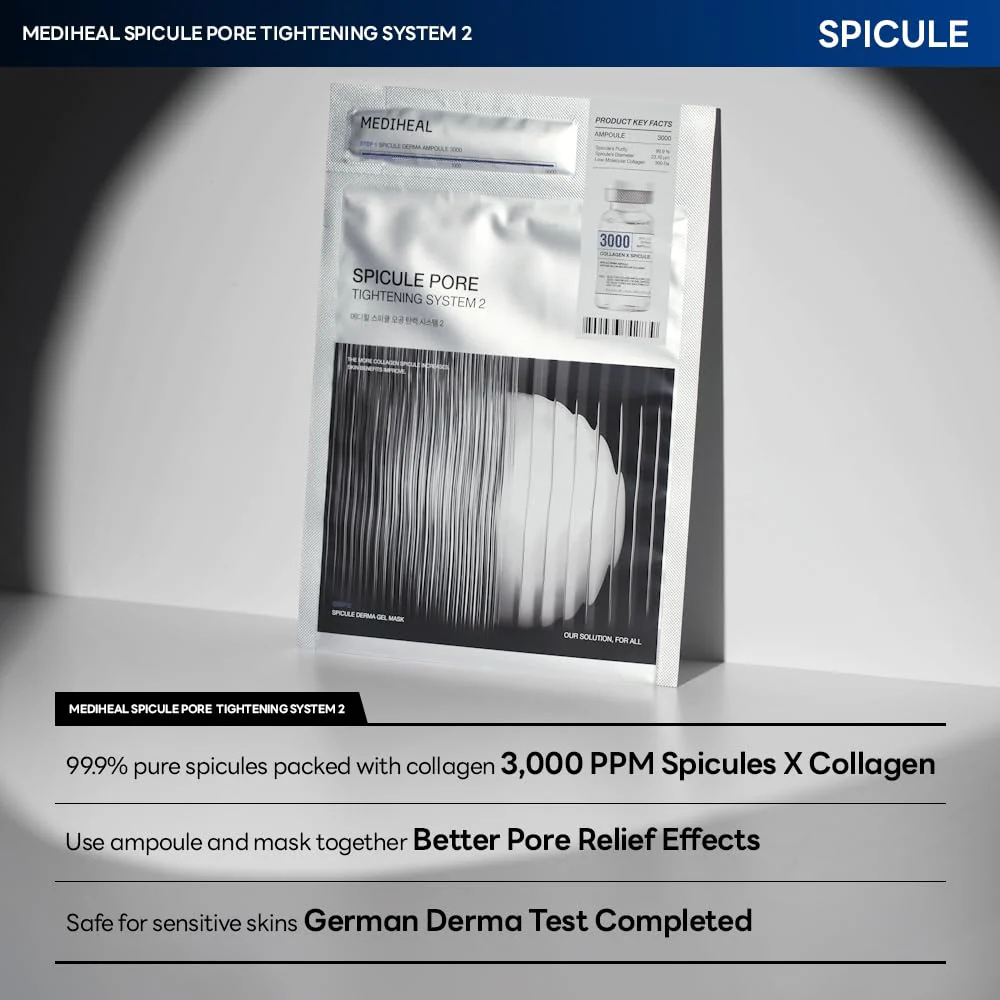 Mediheal Collagen Spicule 3000ppm Intensive Serum – Micro Needle Serum for Pore Care, Soothing & Skin Texture Improvement, 2-Step,Collagen Spicule Ampoule and Gel Mask Set,Skin Booster,10pcs - Image 6