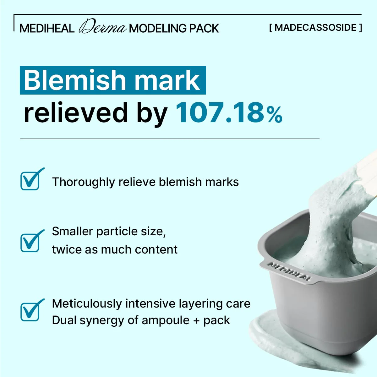 Mediheal Derma Modeling Pack (Madecassoside) - Relieving Blemish Marks For Clear Skin - Easy DIY Home Spa Kits, Hydrating Icy Jelly Mask For Skin Refreshment - Image 8