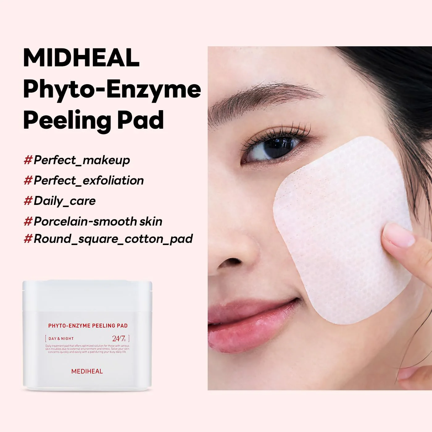 MEDIHEAL Phyto Enzyme Peeling Pad - Vegan Face Resurfacing Gauze Pads with LHA & Papaya Enzym - Pore Tightening Pads to Control Sebum - Exfoliating for Dead Skin Cells, 90 sheets - Image 2