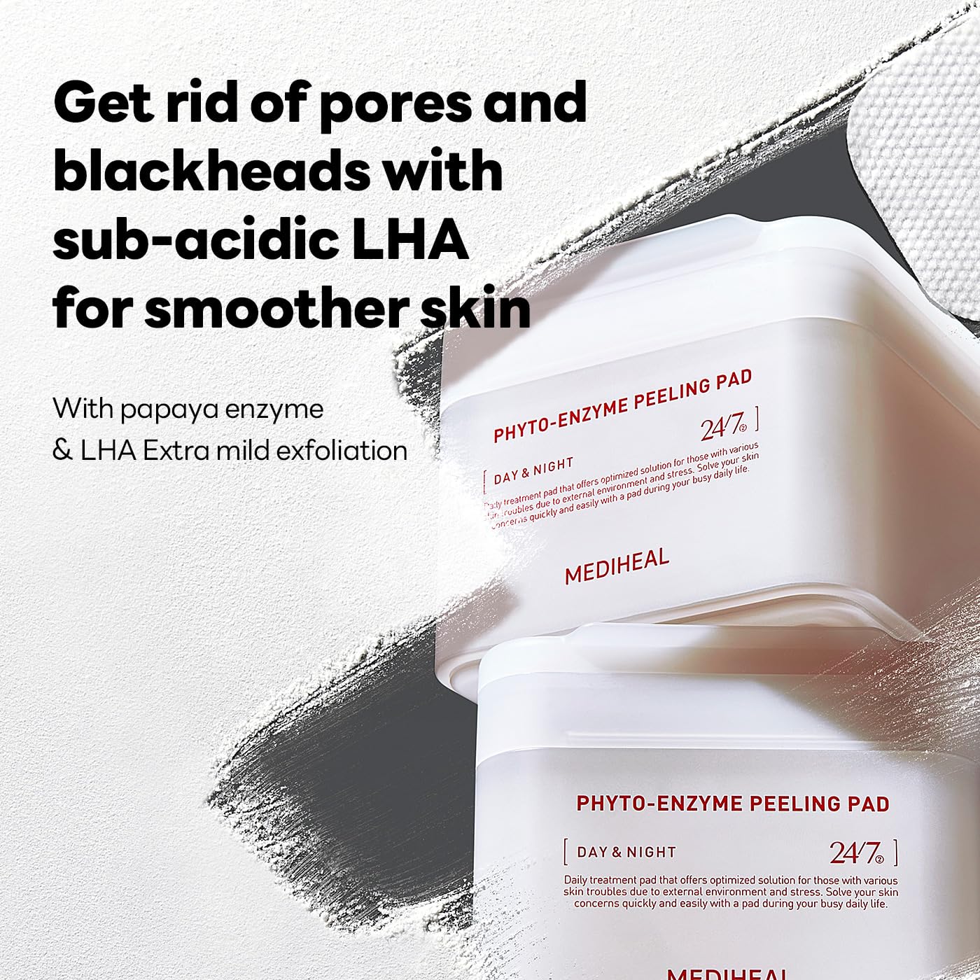 MEDIHEAL Phyto Enzyme Peeling Pad - Vegan Face Resurfacing Gauze Pads with LHA & Papaya Enzym - Pore Tightening Pads to Control Sebum - Exfoliating for Dead Skin Cells, 90 sheets - Image 6