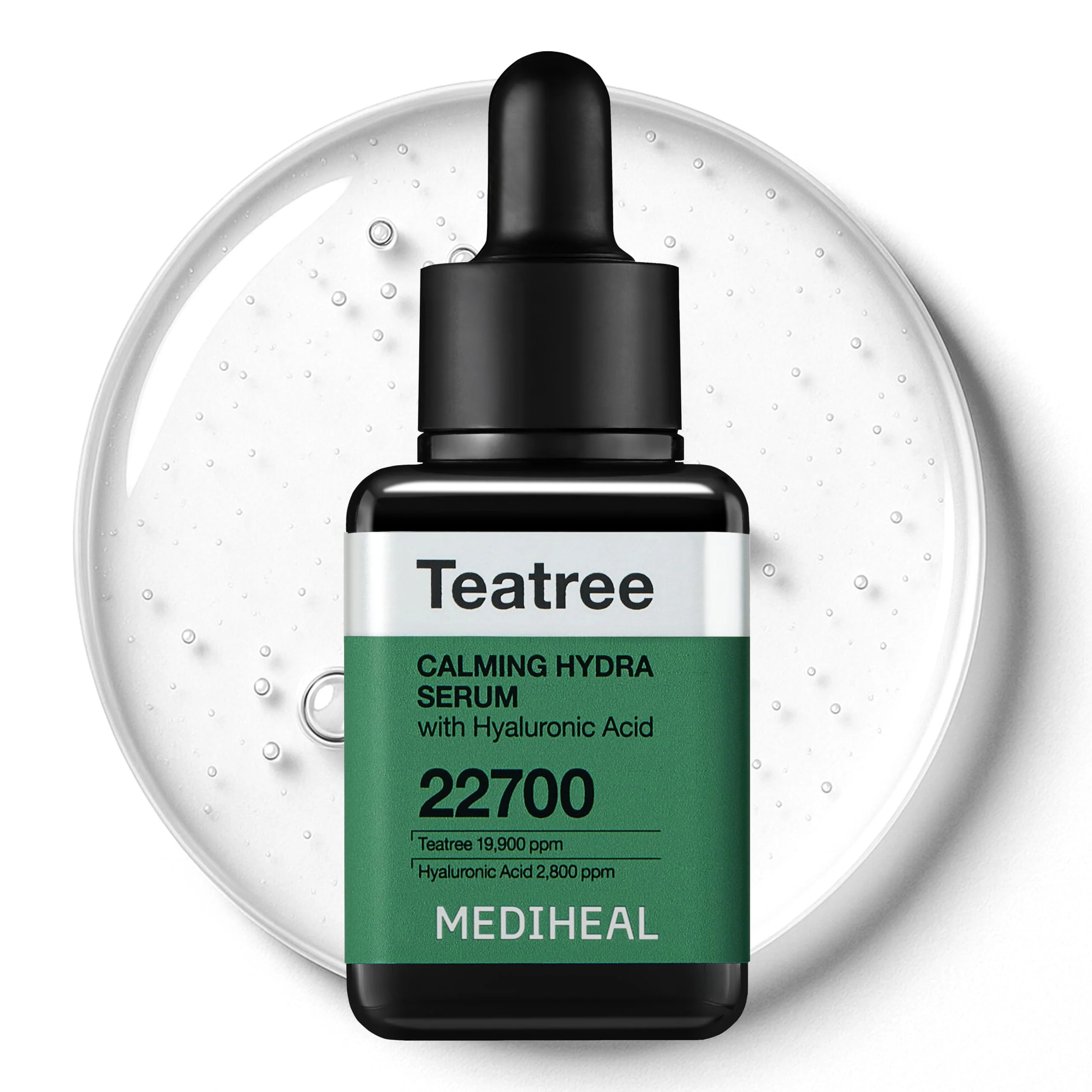 Mediheal Teatree Calming Serum 1.35 fl.oz - Quick Skin Calming and Redness Relief - Sebum Care, Oil Moisture Balance & Deep Moisturization with Hyaluronic Acid