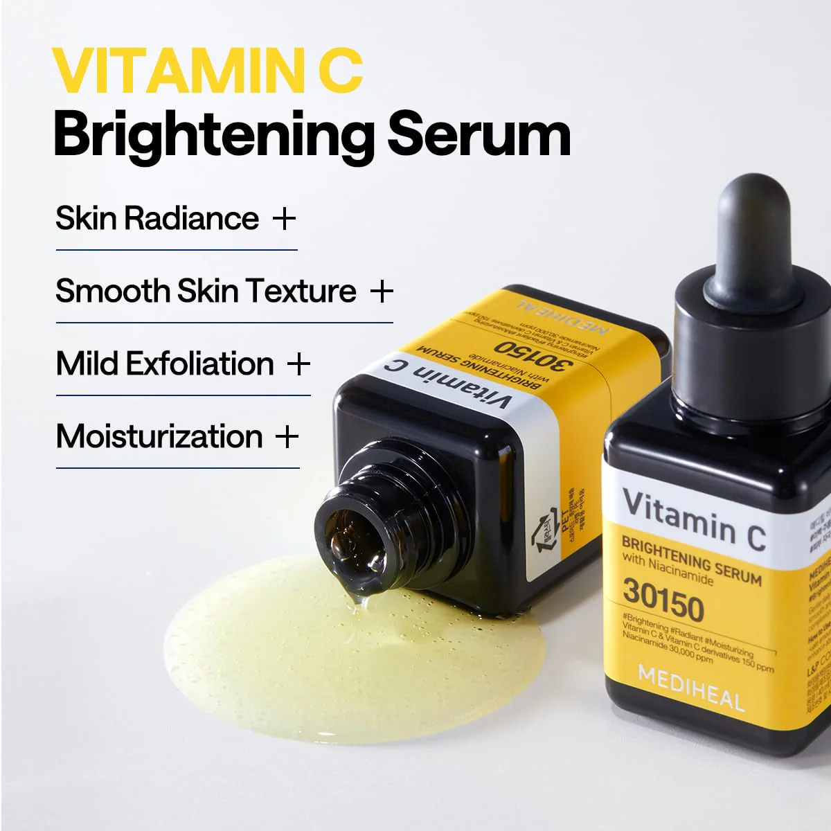 MEDIHEAL Vitamin C Brightening Serum (1.35 fl oz, 1 Pack) - Tone-Texture-Glow Care, Manage Skin with Vitamin C, Niacinamide, Hyaluronic Acid - Image 6