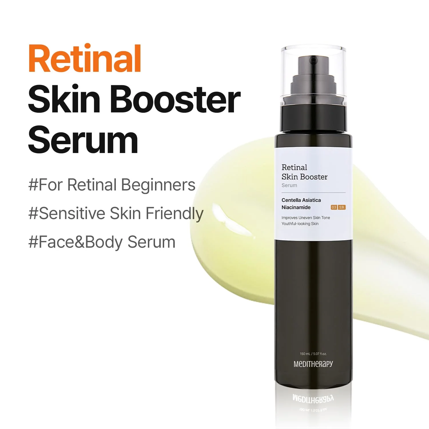 MEDITHERAPY Retinal Skin Booster Serum | Retinaldehyde, Niacinamide Anti-Aging Serum - K-Beauty Facial Serum for Fine Lines, Firming & Radiance | Hydrating Face Serum All Skin Types, 5.07 fl oz - Image 8
