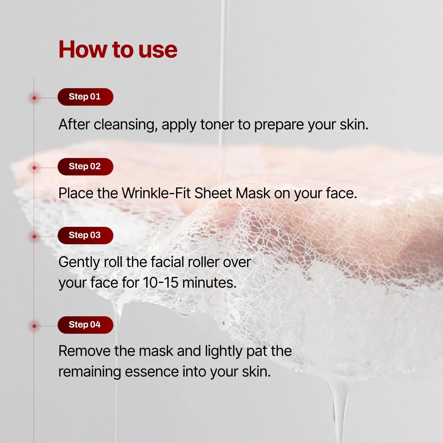 MEDITHERAPY Wrinkle-fit Mask + Facial Roller, Collagen Mask, Lifting Sagging Skin, Hydrating, Improving Elasticity, Glass Skin, Korean Skincare - Image 2