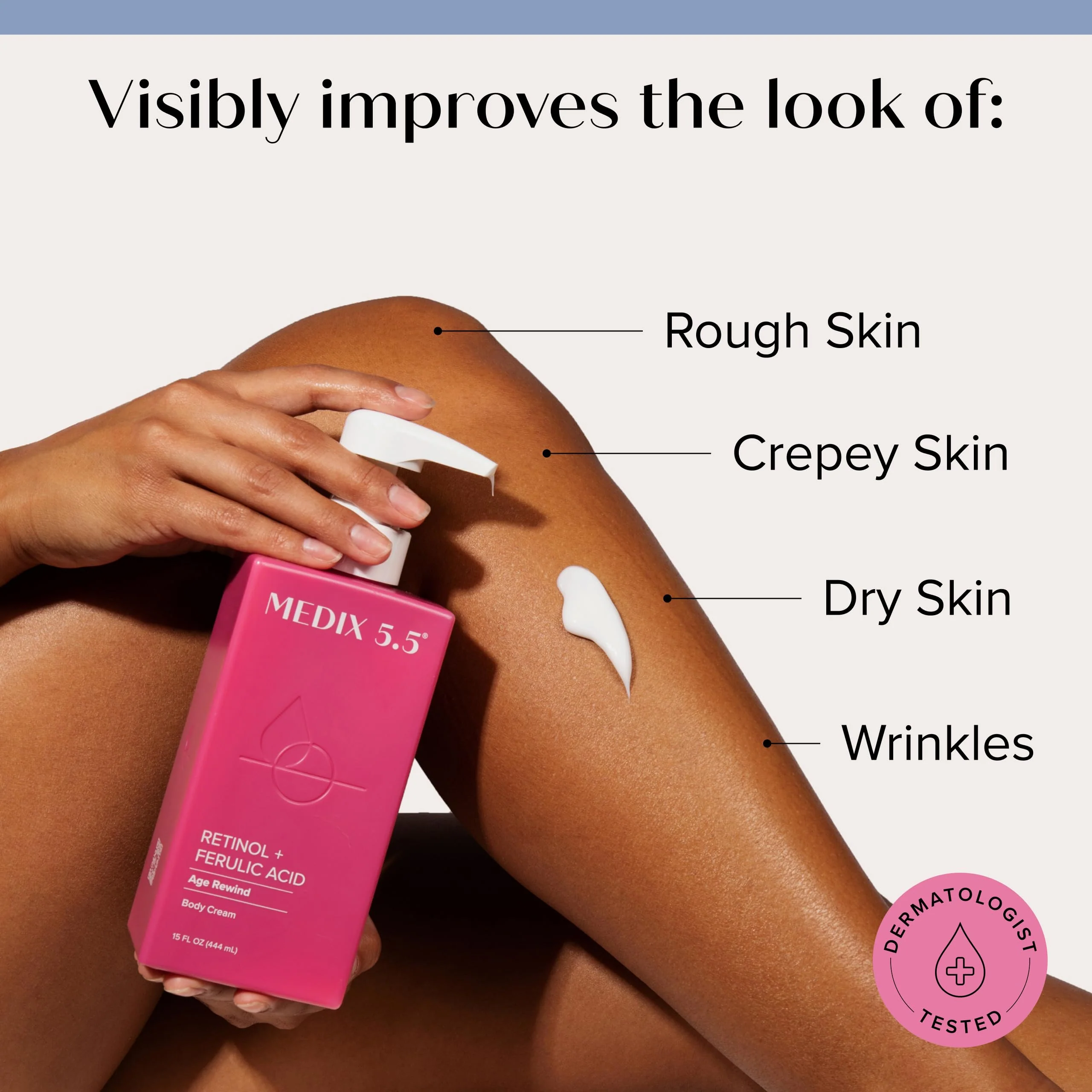 Medix 5.5 Retinol Body Lotion Firming Moisturizer | Crepey Skincare Treatment | Retinol Body Cream | Anti Aging Firming Cream For Women Targets Look Of Crepe Skin, Wrinkles, & Sagging Skin, 15 Fl Oz - Image 9