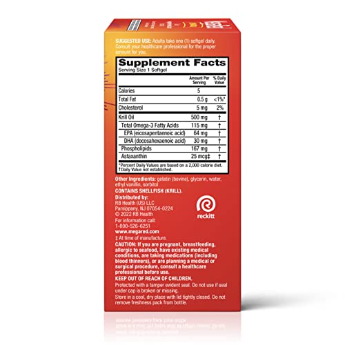 MegaRed Antarctic Krill Oil 500mg Omega 3 Fatty Acid Supplement, Extra Strength EPA & DHA Krill Oil Softgels (90cnt Box), Astaxanthin, Heart Health Supplement with No Fish Oil Aftertaste - Image 10