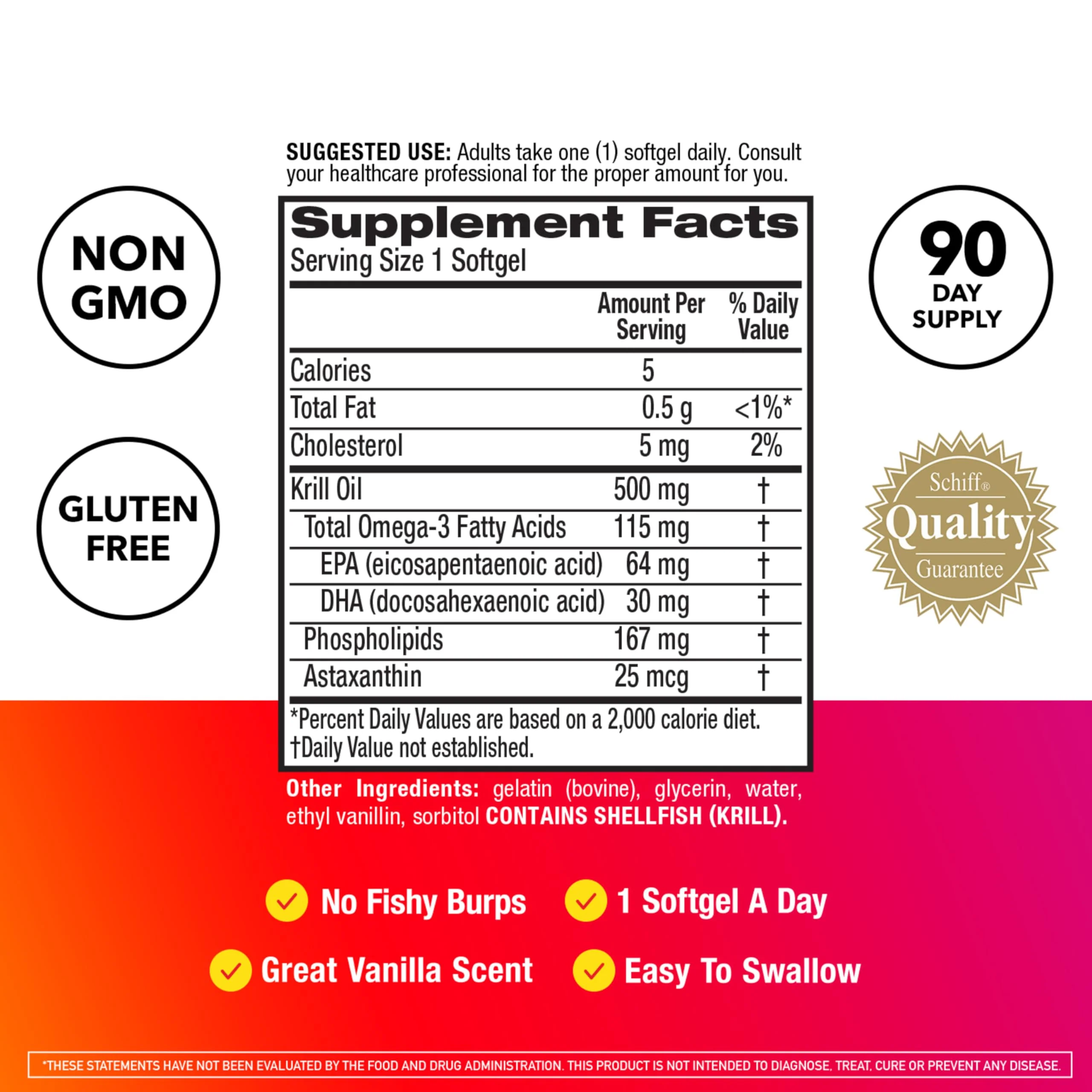 MegaRed Antarctic Krill Oil 500mg Omega 3 Fatty Acid Supplement, Extra Strength EPA & DHA Krill Oil Softgels (90cnt Box), Astaxanthin, Heart Health Supplement with No Fish Oil Aftertaste - Image 25