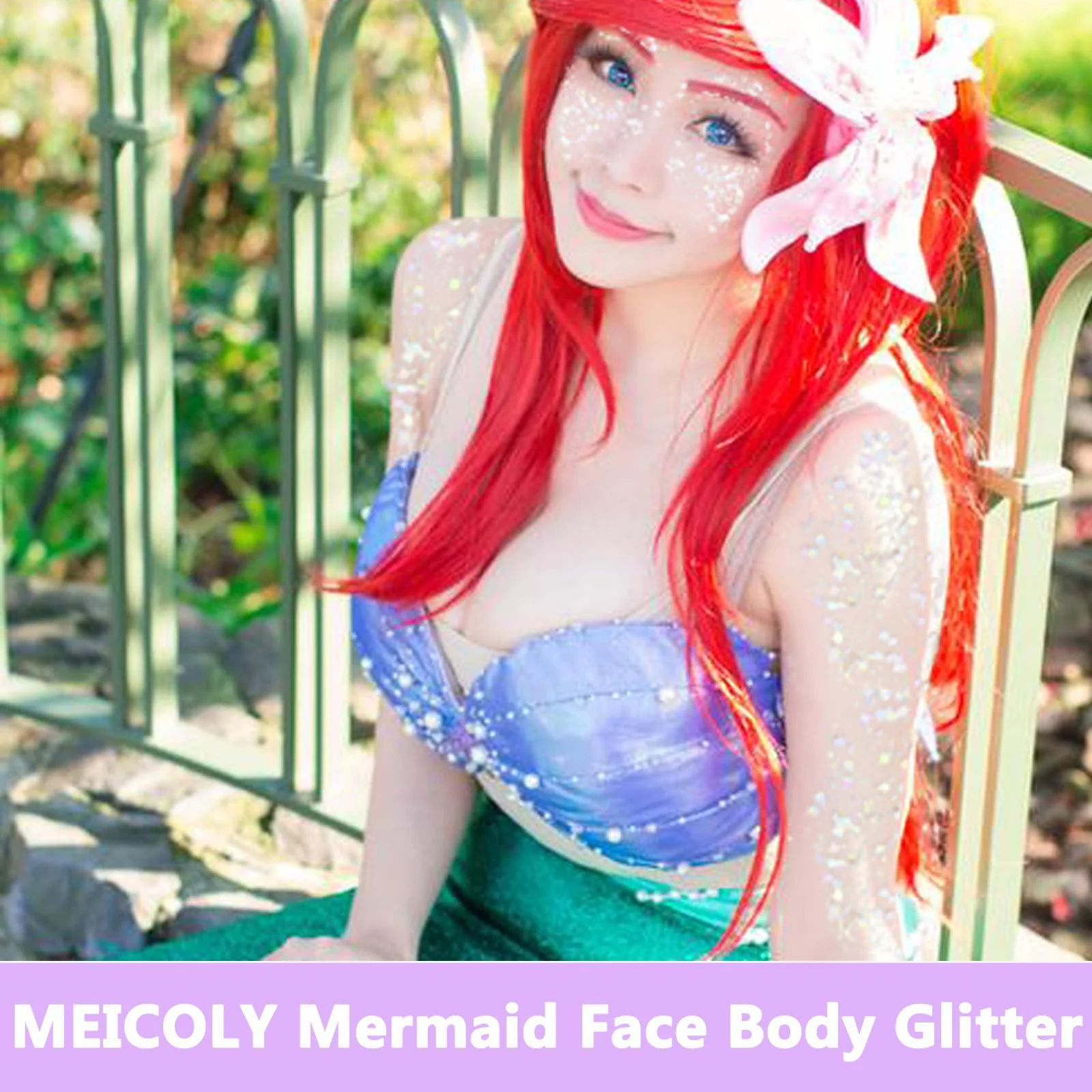 MEICOLY Clear White Body Glitter,Singer Concerts Music Festival Rave Accessories,Mermaid Face Glitter Gel,Sequins Glitter Face Paint,Chunky Hair Sparkling Halloween Glitter Gel for Women,50ml - Image 9