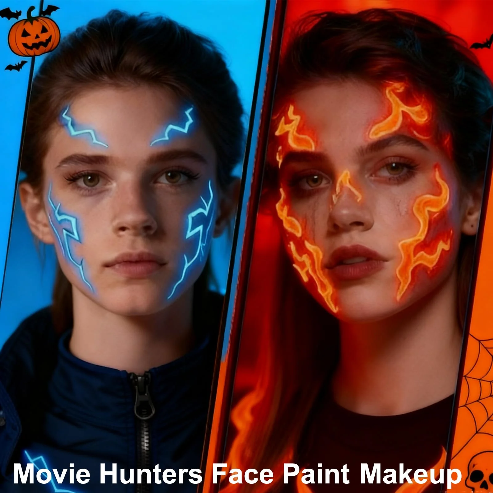 MEICOLY Neon Face Paint,UV Blacklight Glow Face Paint,8 Bright Colors Neon Fluorescent Rave Body Paint Palette,Water Activated Eyeliner,Water Based Glow In The Dark Halloween Washable for Kids Adults - Image 7