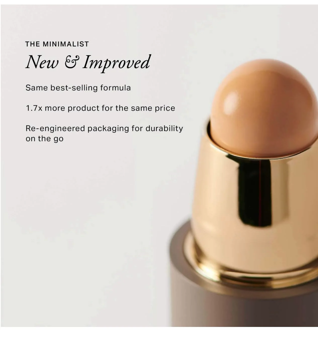 MERIT The Minimalist Perfecting Complexion Foundation and Concealer Stick Camel - Image 2