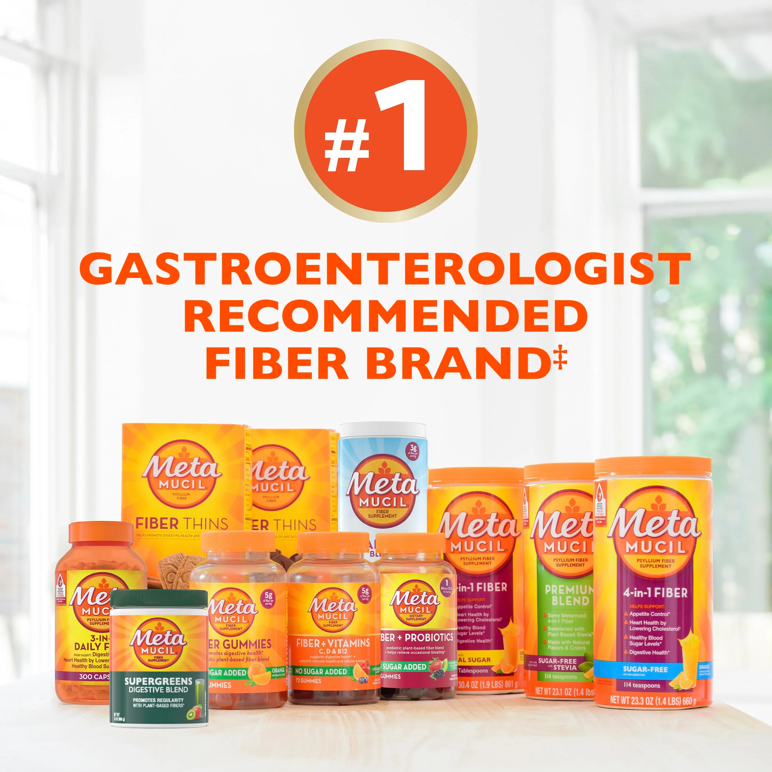 Metamucil 4-in-1 Psyllium Husk GLP-1 Friendly Fiber Supplement, Sugar-Free, 180 teaspoons, Orange Flavored, Daily Fiber Powder for Digestive Health, made with Plant-Based Psyllium Husk Fiber - Image 7
