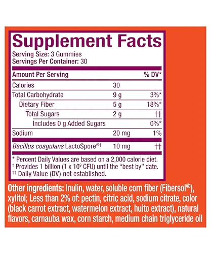 Metamucil Fiber Gummies for Adults with Probiotics for Bloating Relief, No Sugar Added Strawberry Kiwi BlackBerry Flavors, 5g Prebiotic Plant Based Fiber Supplement Blend, 90 Count - Image 2