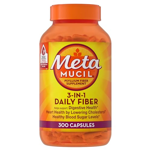 Metamucil, Psyllium Husk Capsules, 300 Capsules, 3-in-1 Fiber Supplement, Daily Psyllium Husk Fiber Capsules Help Support Digestive Health by Promoting Regularity*, Help Supplement Daily Fiber Intake - Image 2