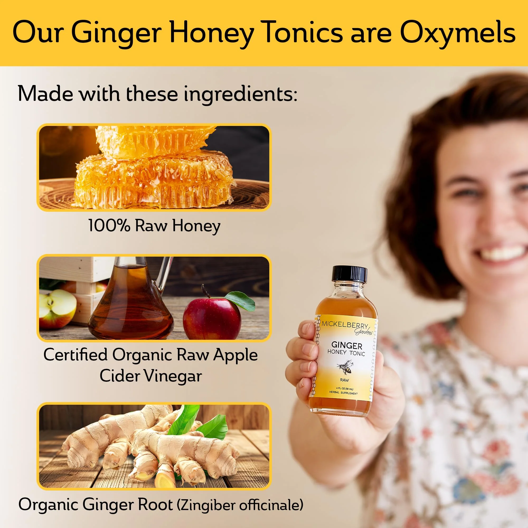 Mickelberry Gardens Immune Support Ginger Honey Spray – Organic Ginger Shots & Syrup for Immunity Boost, Digestive Health, and Wellness – 2 Oz - Image 4