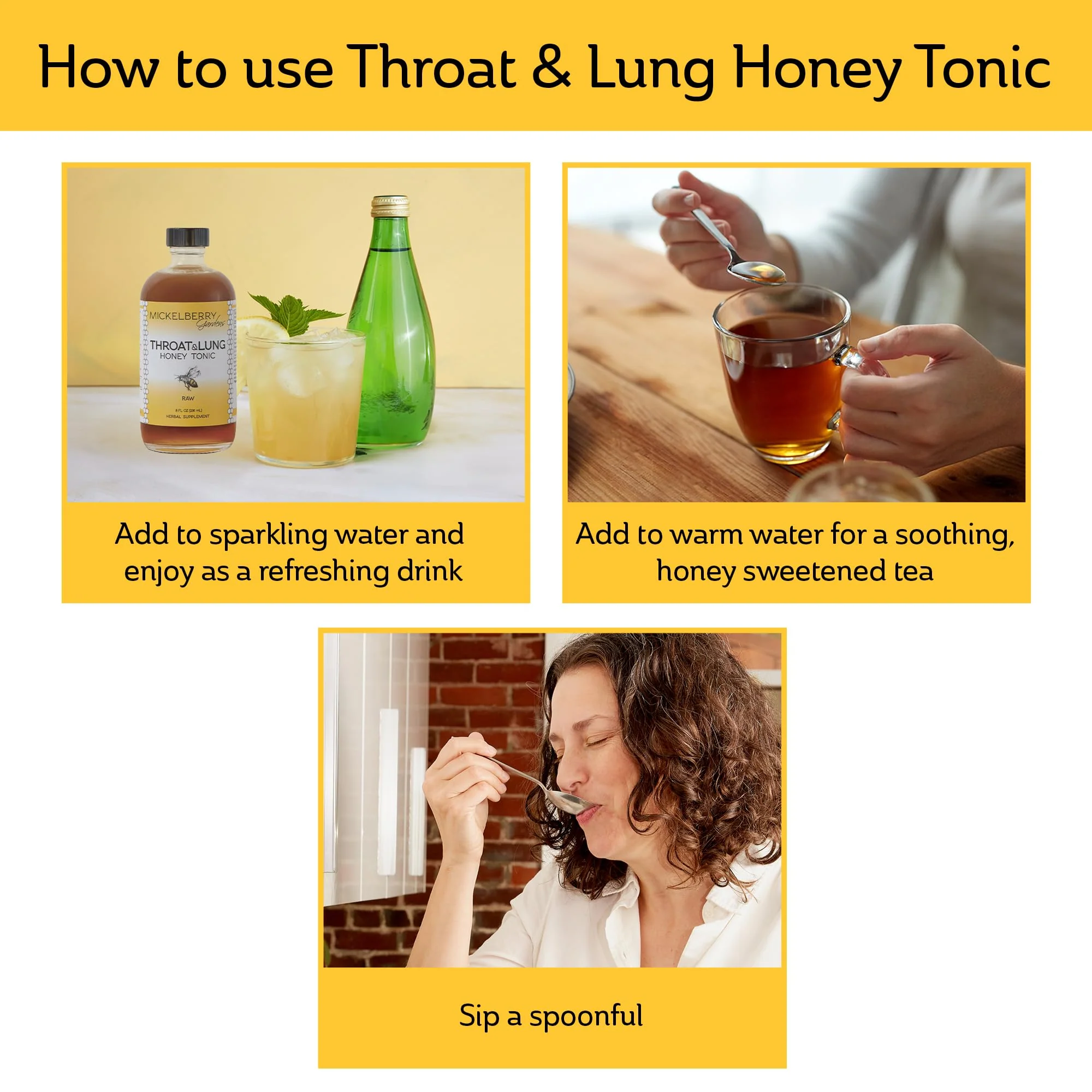 Mickelberry Gardens Throat & Lung Honey Tonic: Wellness Syrup, Natural Sore Throat Relief, Immune Support & Cough Suppressant for Adults & Kids (8 oz) - Image 5