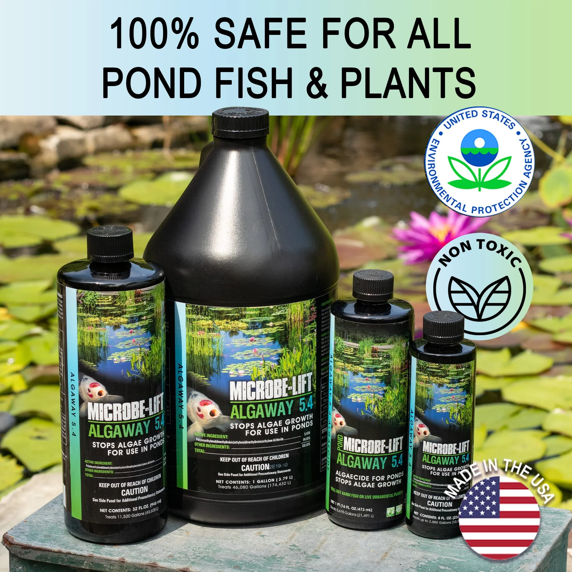 MICROBE-LIFT ALGA16 Algaway 5.4 Algae Control Treatment for Ponds and Water Gardens, Safe for Koi Fish, Goldfish, Plants, and Decorations, 16 Ounces - Image 3