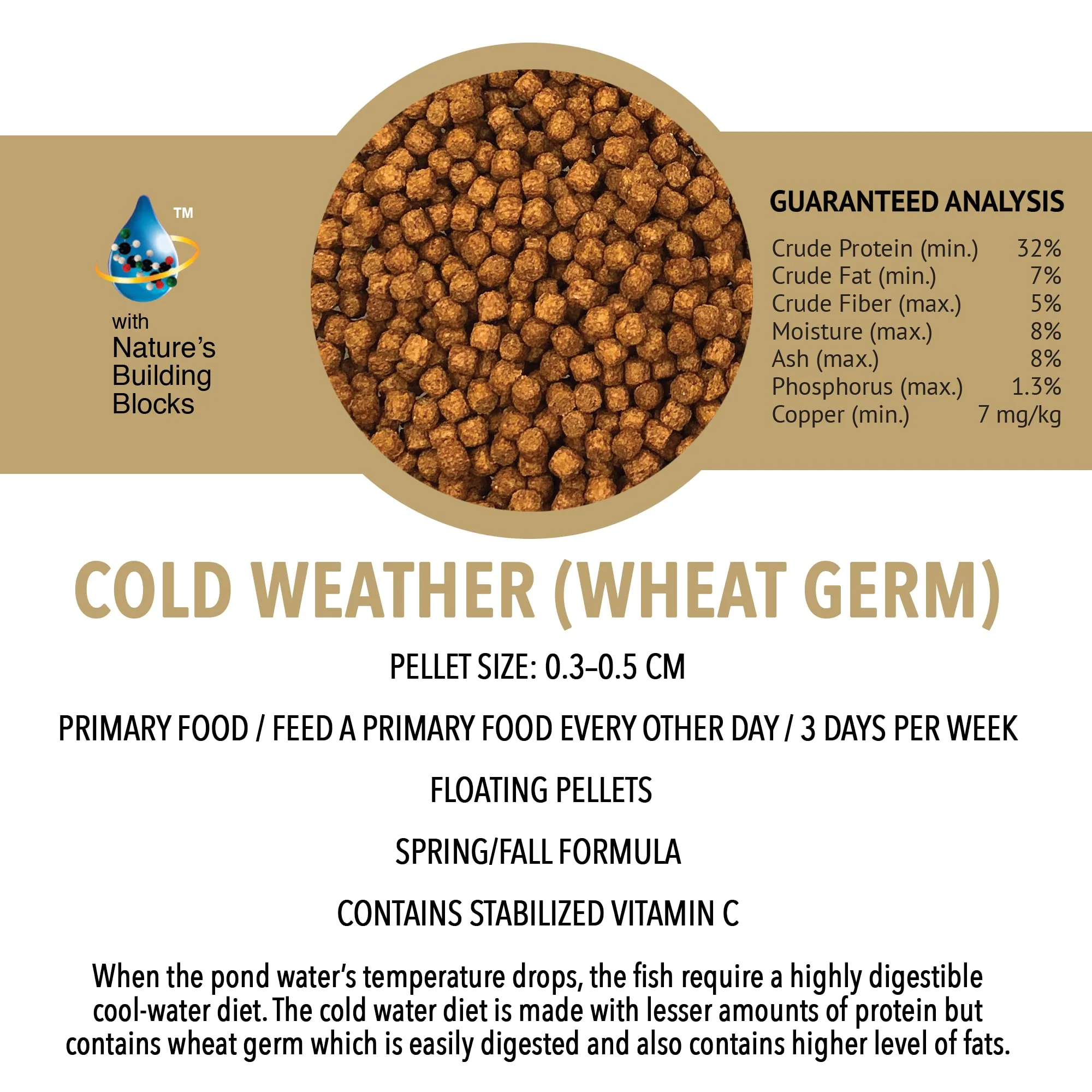 MICROBE-LIFT MLLWGMD Cold Weather Floating Fish Food Pellets with Wheat Germ for Ponds, Water Gardens, and Fountains, for Live Goldfish and Koi, 2.25 Pounds - Image 3