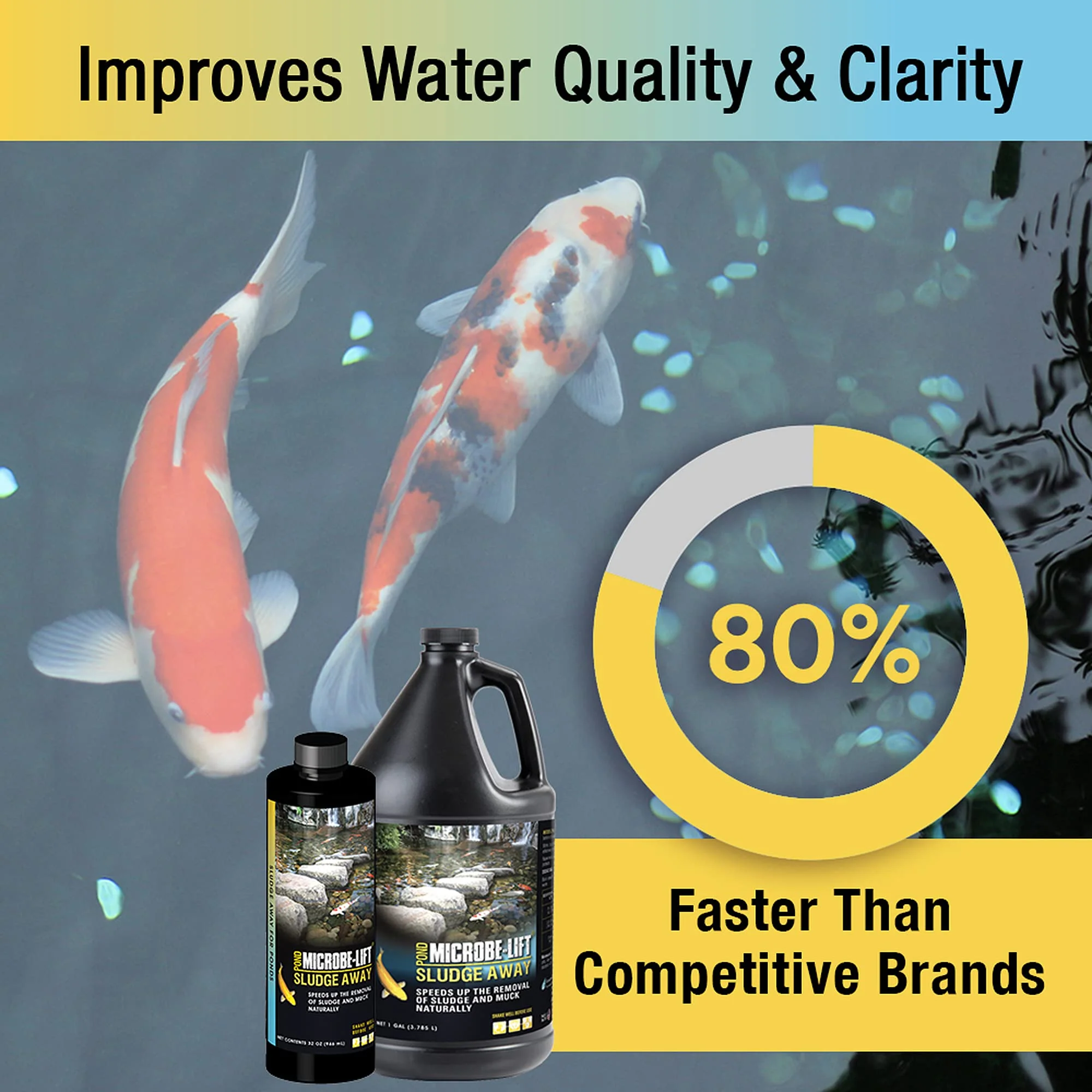 MICROBE-LIFT MLXSAG4 Sludge-Away Pond and Outdoor Water Garden Sludge Remover, OK for Live Koi Fish, Plant Life, and Decor, 1 Gallon - Image 3