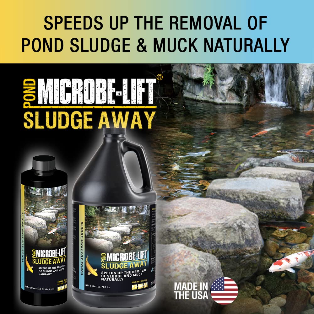 MICROBE-LIFT MLXSAG4 Sludge-Away Pond and Outdoor Water Garden Sludge Remover, OK for Live Koi Fish, Plant Life, and Decor, 1 Gallon - Image 5