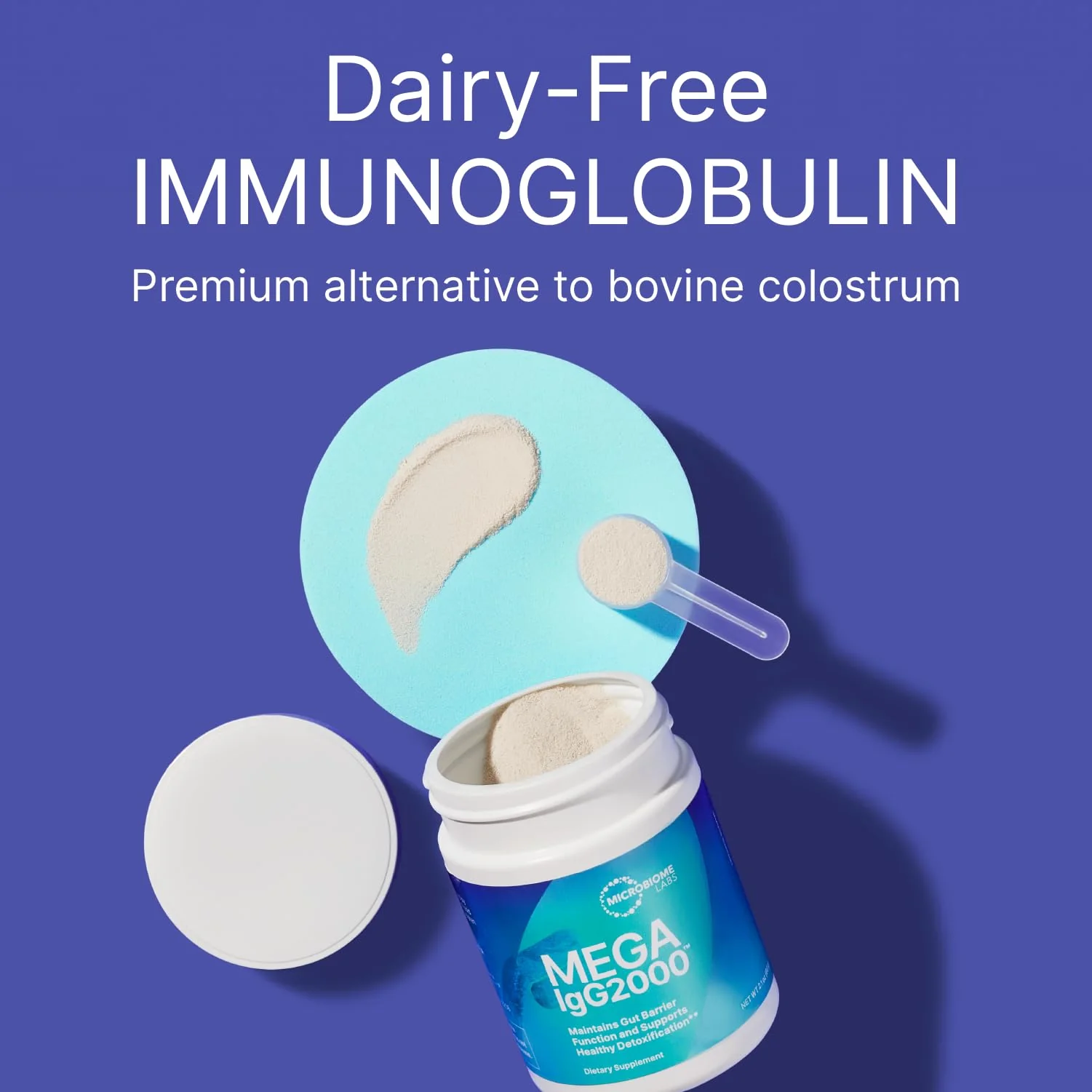 Microbiome Labs Mega IgG2000 Gut Health Powder for Women, Men & Kids 2+ - IgG Immunoglobulin Supplement for Digestive Health Support - Dairy-Free Bovine Colostrum Supplement Alternative (2.1 Ounces) - Image 8