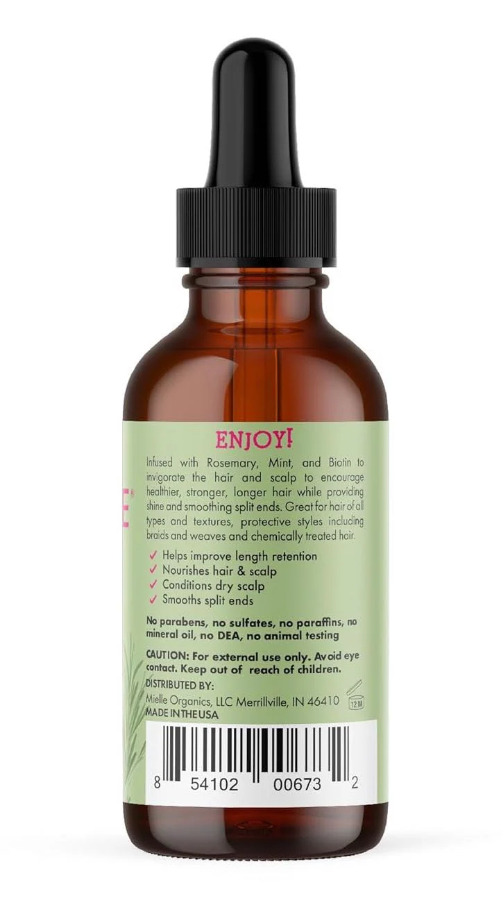 Mielle Organics Rosemary & Mint Hair Oil - Strengthening Biotin Oil Infused Frizzy & Damaged Hair Care - Split Ends & Dry Scalp Treatment to Support Longer, Healthier Strands, 2 Ounce - Image 11
