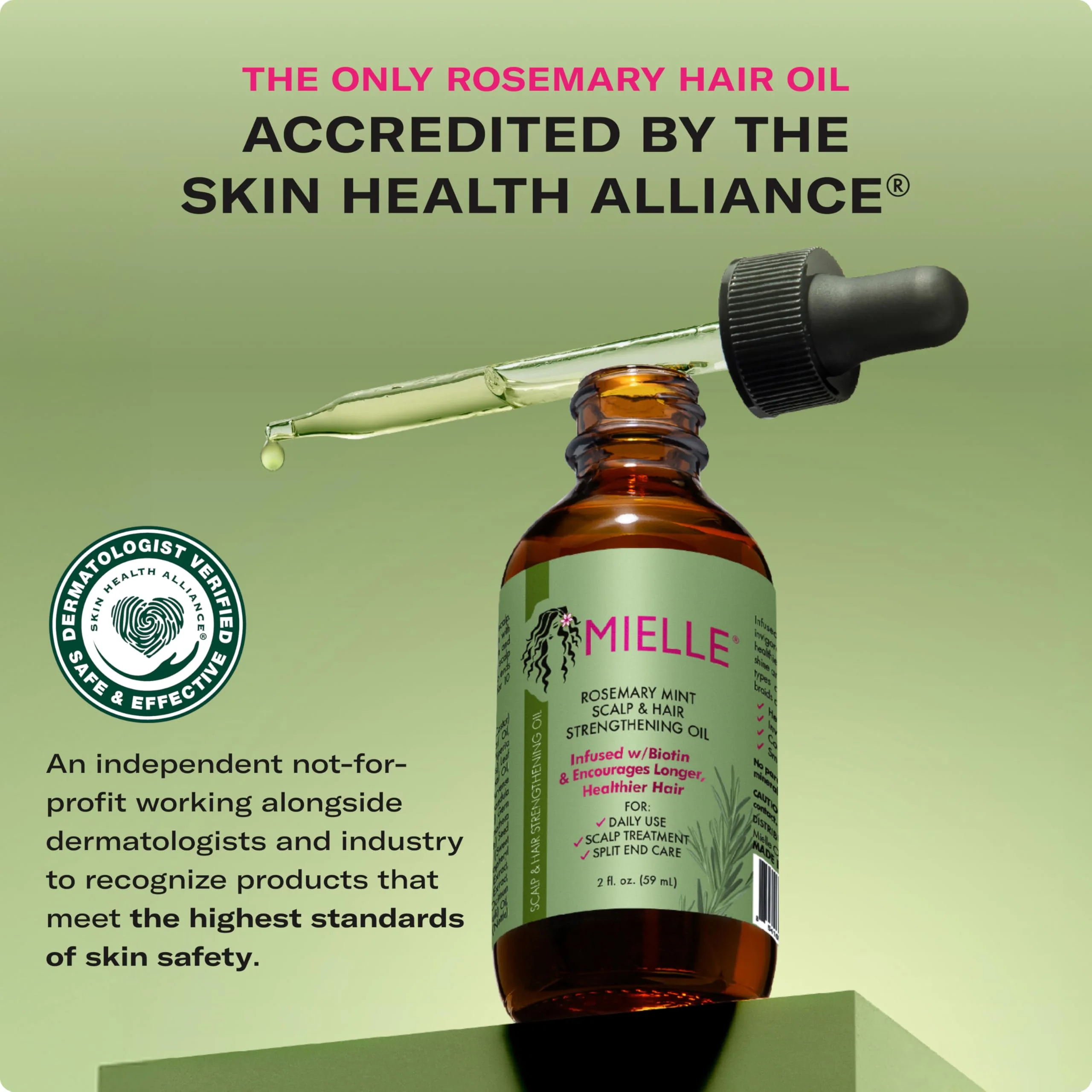 Mielle Organics Rosemary & Mint Hair Oil - Strengthening Biotin Oil Infused Frizzy & Damaged Hair Care - Split Ends & Dry Scalp Treatment to Support Longer, Healthier Strands, 2 Ounce - Image 14