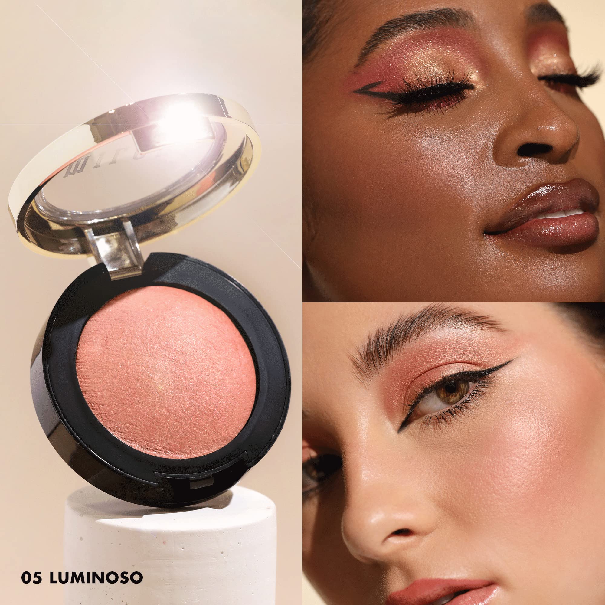 Milani Baked Blush, Powder Blush for Cheeks, Cruelty Free Makeup - Shape, Contour & Highlight Face for a Shimmery or Matte Finish -Luminoso - Image 3