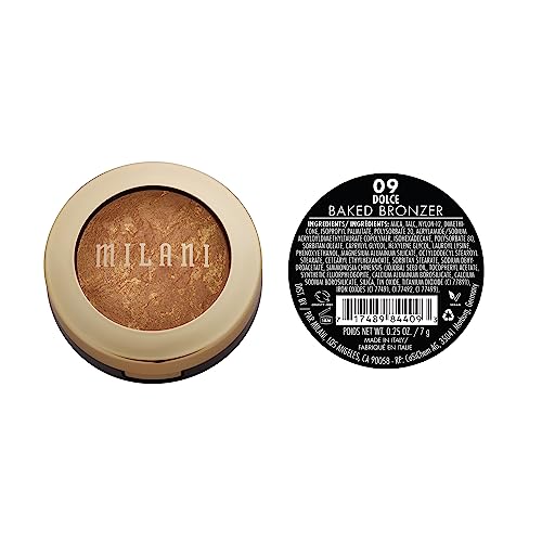 Milani Bronzer Powder - Baked Bronzer Made in Italy, Bronzing Shimmer Highlighter Makeup for Contour -Dolce - Image 8